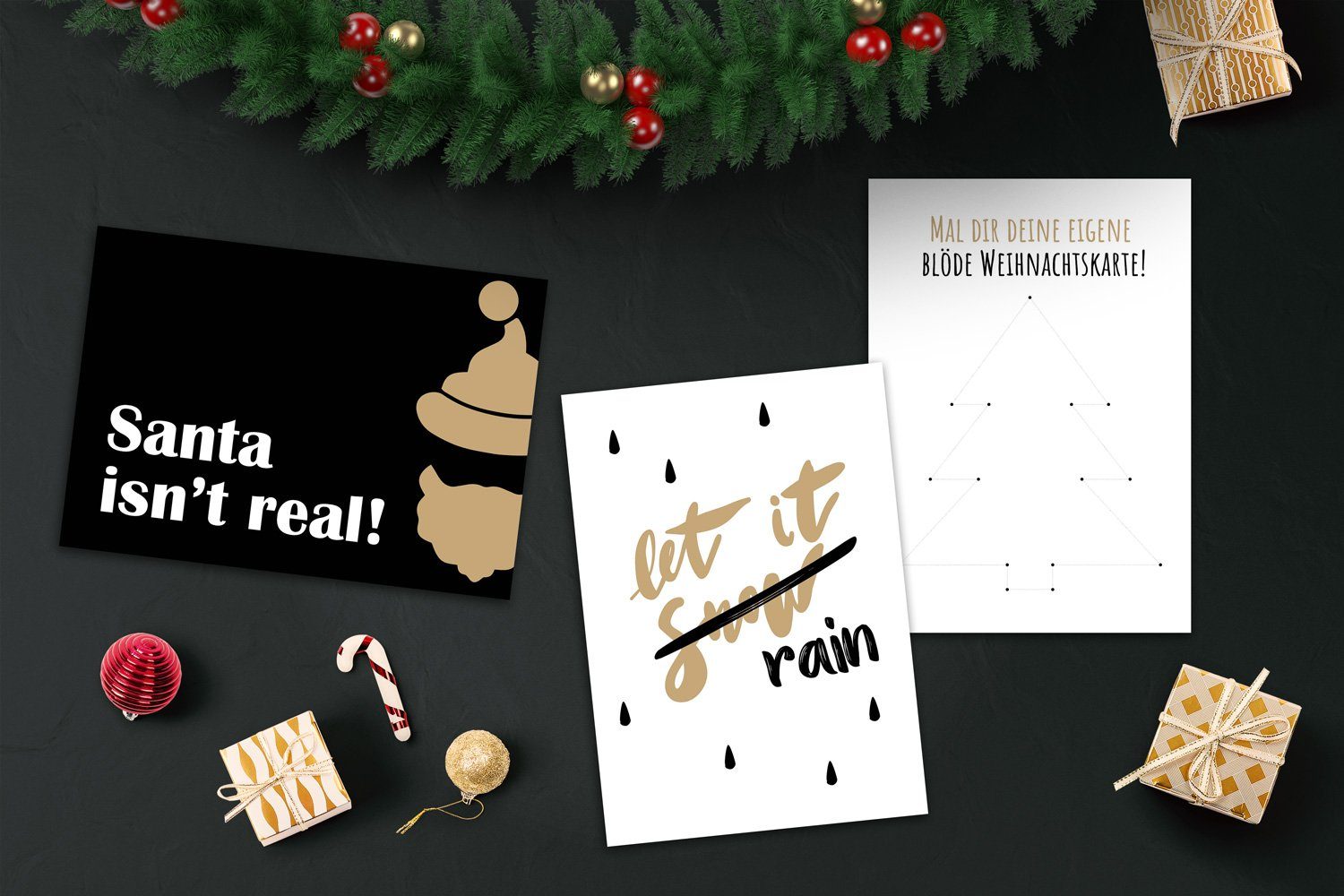 in - für Set bigdaygraphix Weihnachtskarten Weihnachtsgegner, Weihnachtskarte Anti Weihnachtskarten Germany Made 10