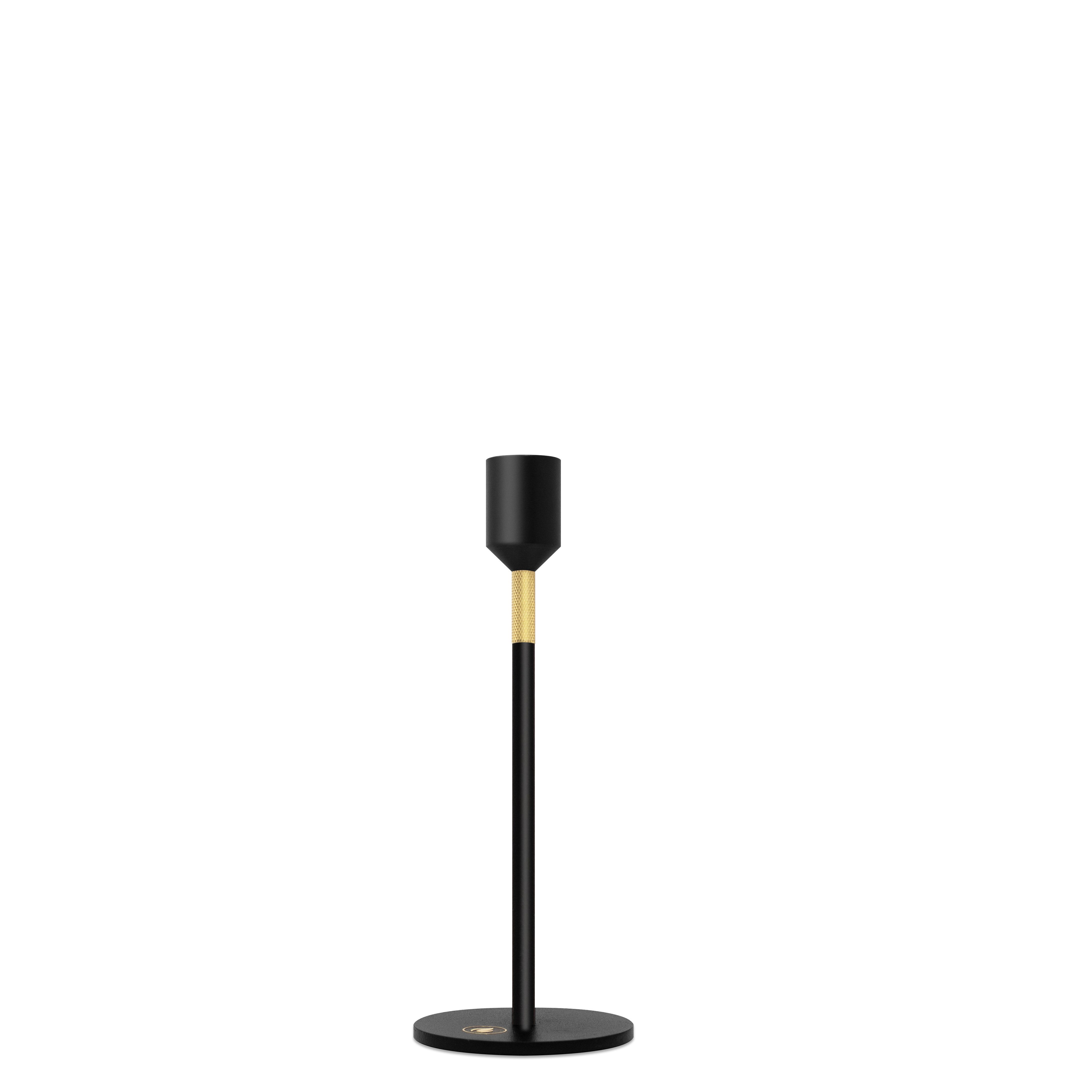 Nordic Flame Kerzenständer Kerzenständer BLACK schwarz gold 19cm