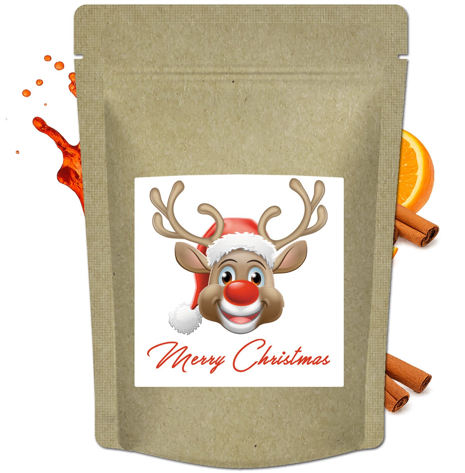 Quertee Tee Weihnachtstee „Merry Christmas“ – 70 g loser Früchtetee Orange-Zimt