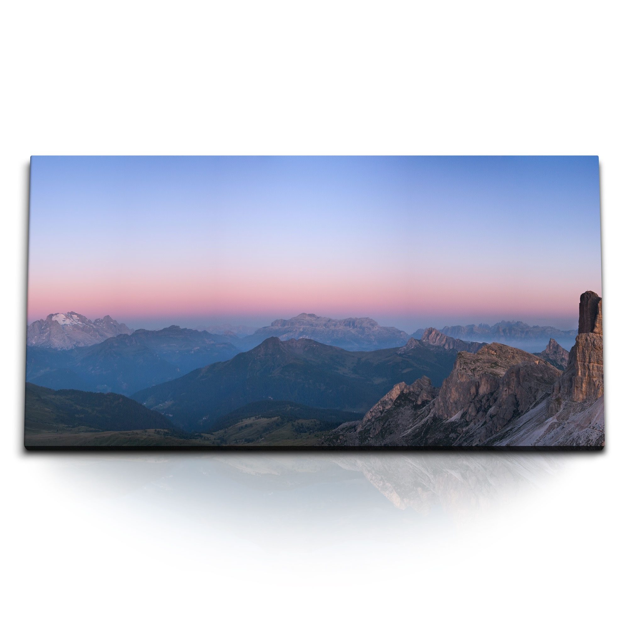 Leinwandbild Kunstdruck Bilder 120x60cm Berge Berglandschaft Gebirge Bergkette Aben