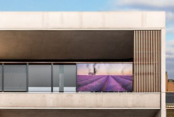 MuchoWow Balkonsichtschutz Lavendel - Sonnenuntergang - Lila - Blumen (1-St) Balkonbanner, Sichtschutz für den Balkon, Robustes und wetterfest