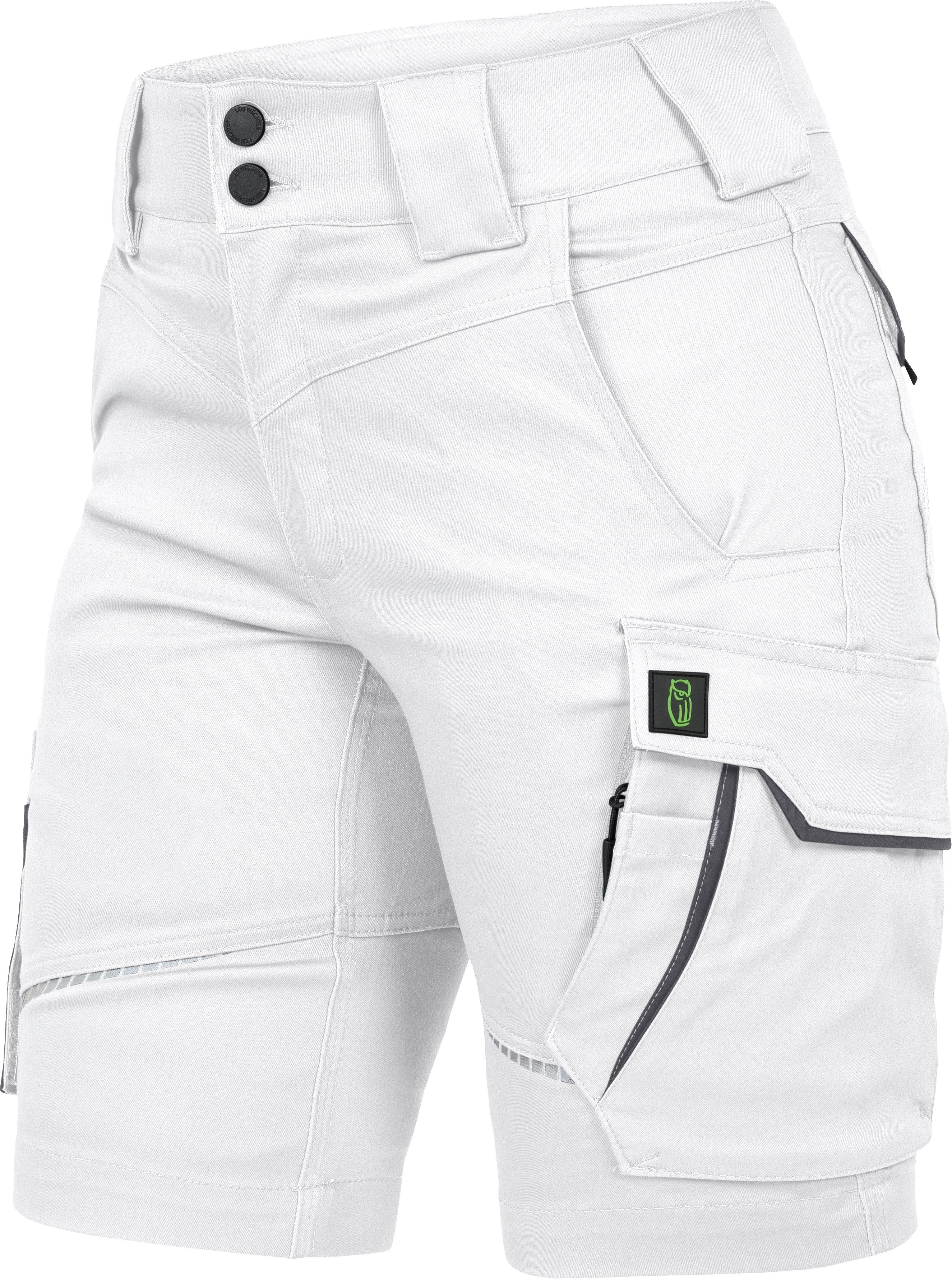 Leibwächter Flex-Line Arbeitsshorts Arbeitsshorts Damen weiss/grau