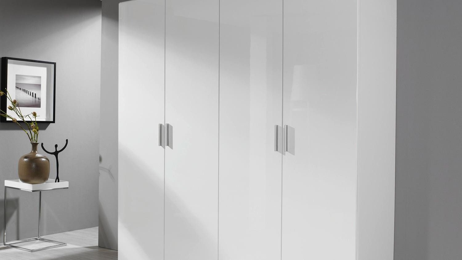 rauch BLUE Kleiderschrank Kleiderschrank Celle ca. 181x197 cm weiß Hochglanz