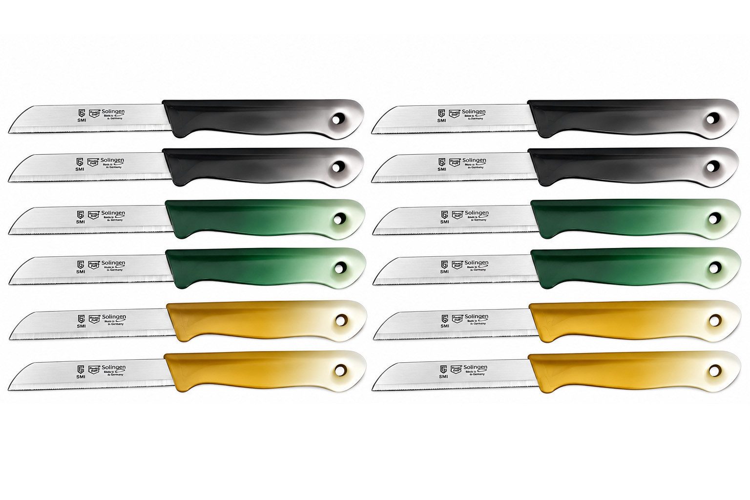 SMI Obstmesser 12-tlg Solingen Gemüsemesser Schälmesser Wellenschliff Küchenmesser