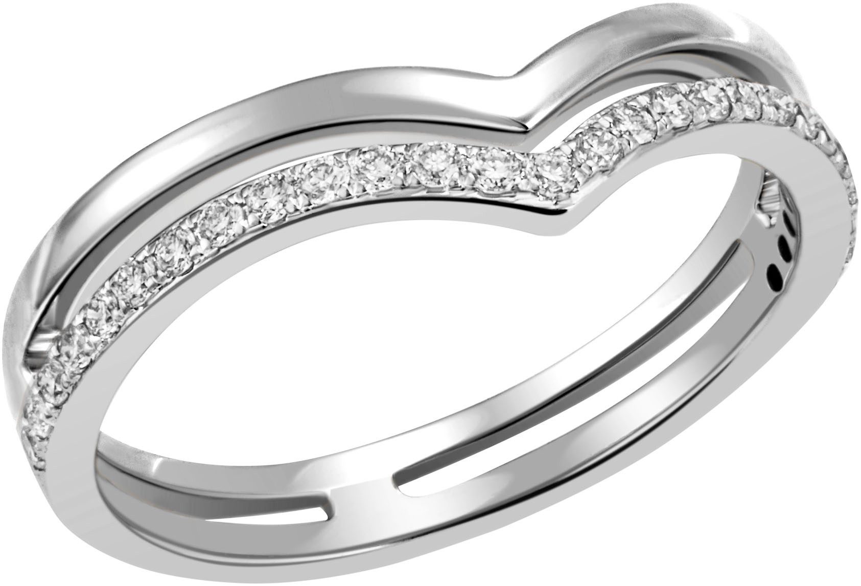 Firetti Fingerring Schmuck Geschenk Silber 925 Silberring Ring Spitze, mit Zirkonia (synth)