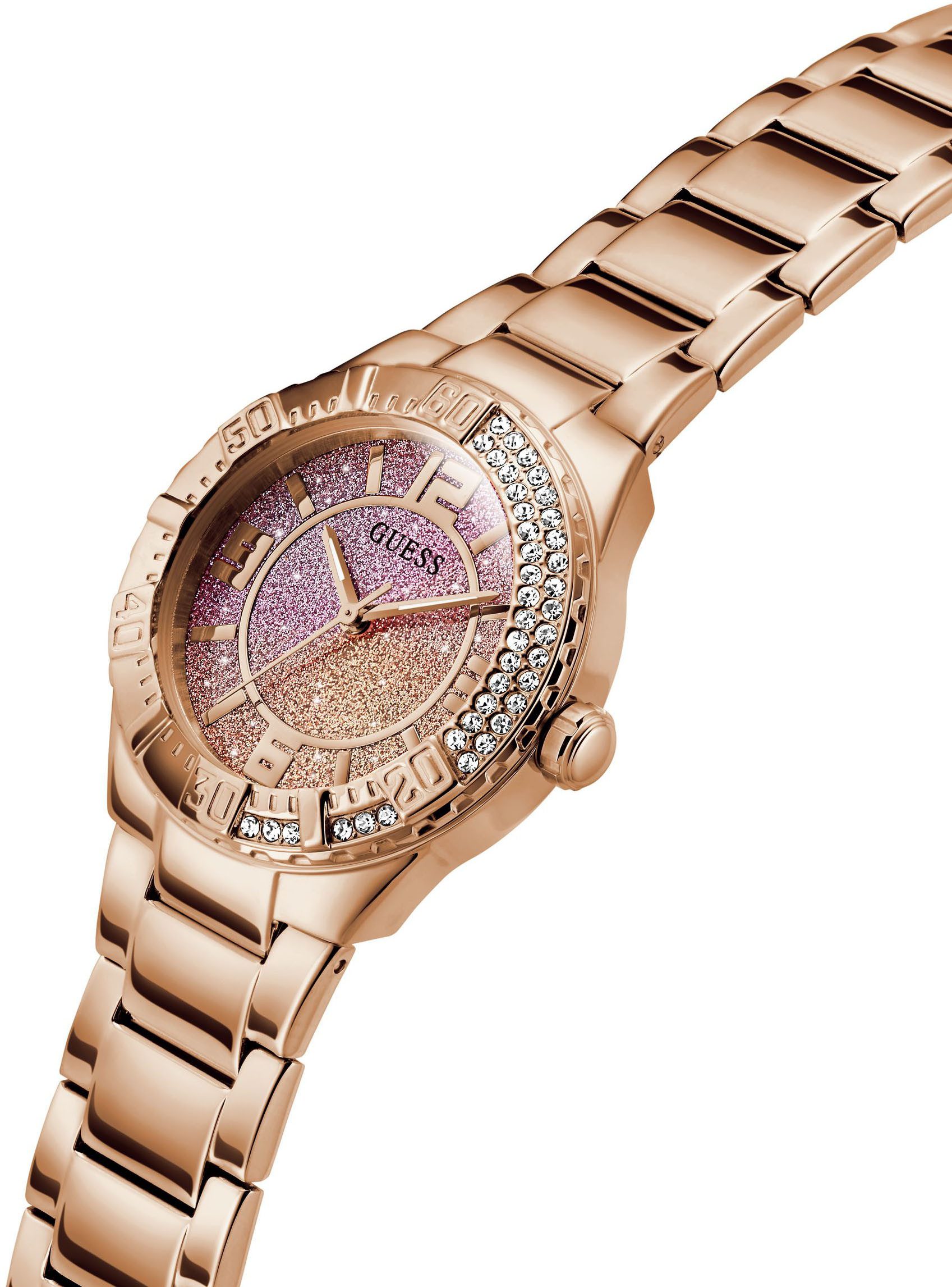 Guess Quarzuhr SANGRIA GW0882L3, Armbanduhr, Damenuhr, Edelstahlarmband günstig online kaufen