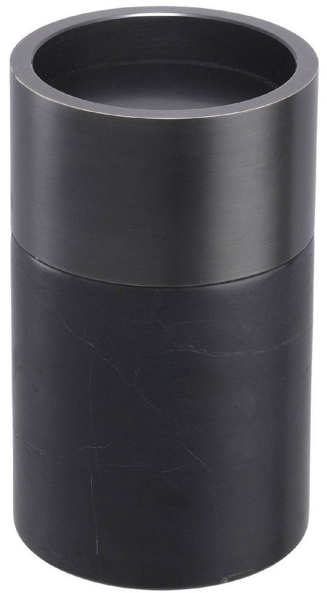 3 - Kerzenhalter Padrino - Luxus runde Kerzenhalter Kerzenhalter Qualität Schwarz Set / - Bronzefarben Deko Marmor Luxus Casa Accessoires