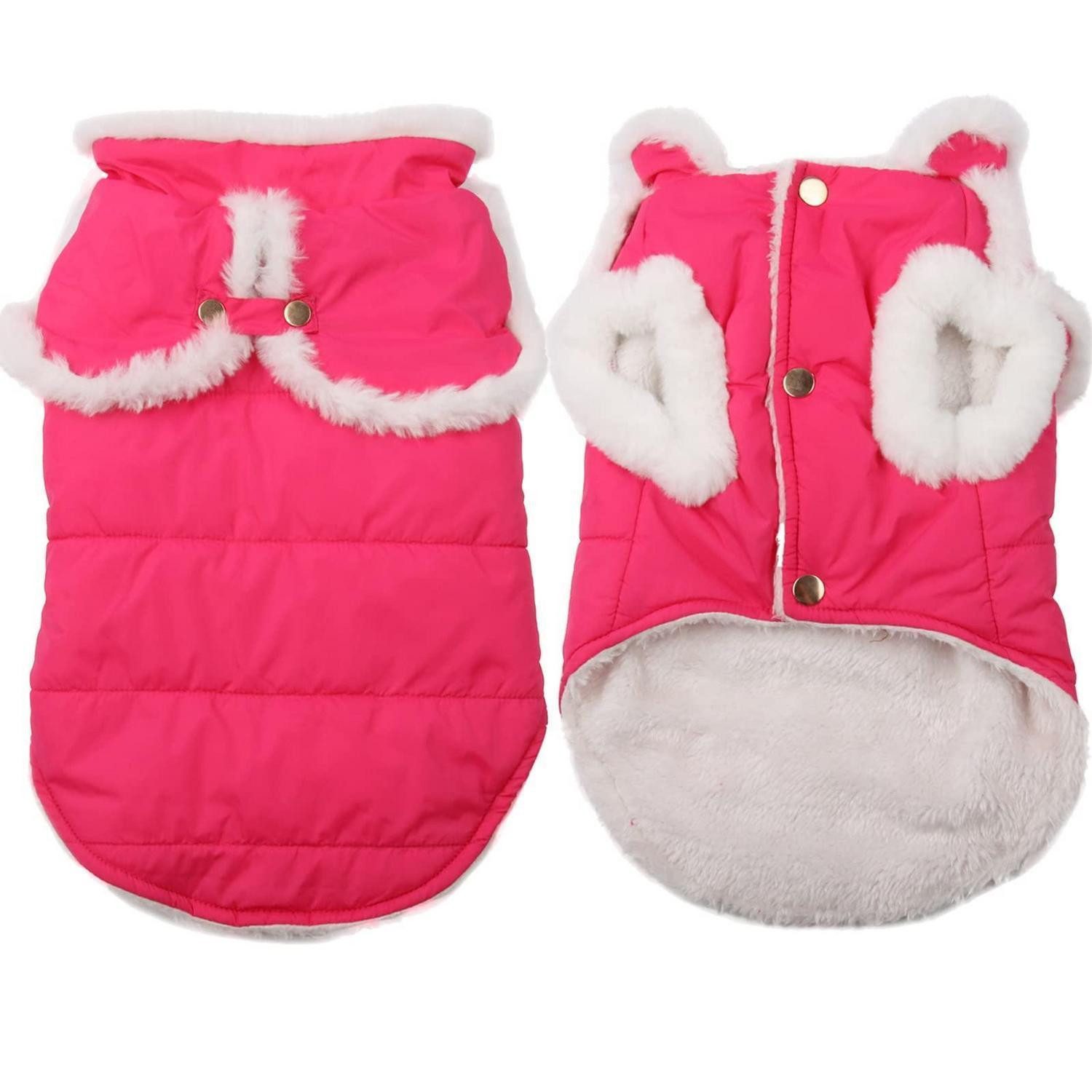 LuxusKollektion Hundejacke Hundejacke Fleecegefüttert Rosa XL