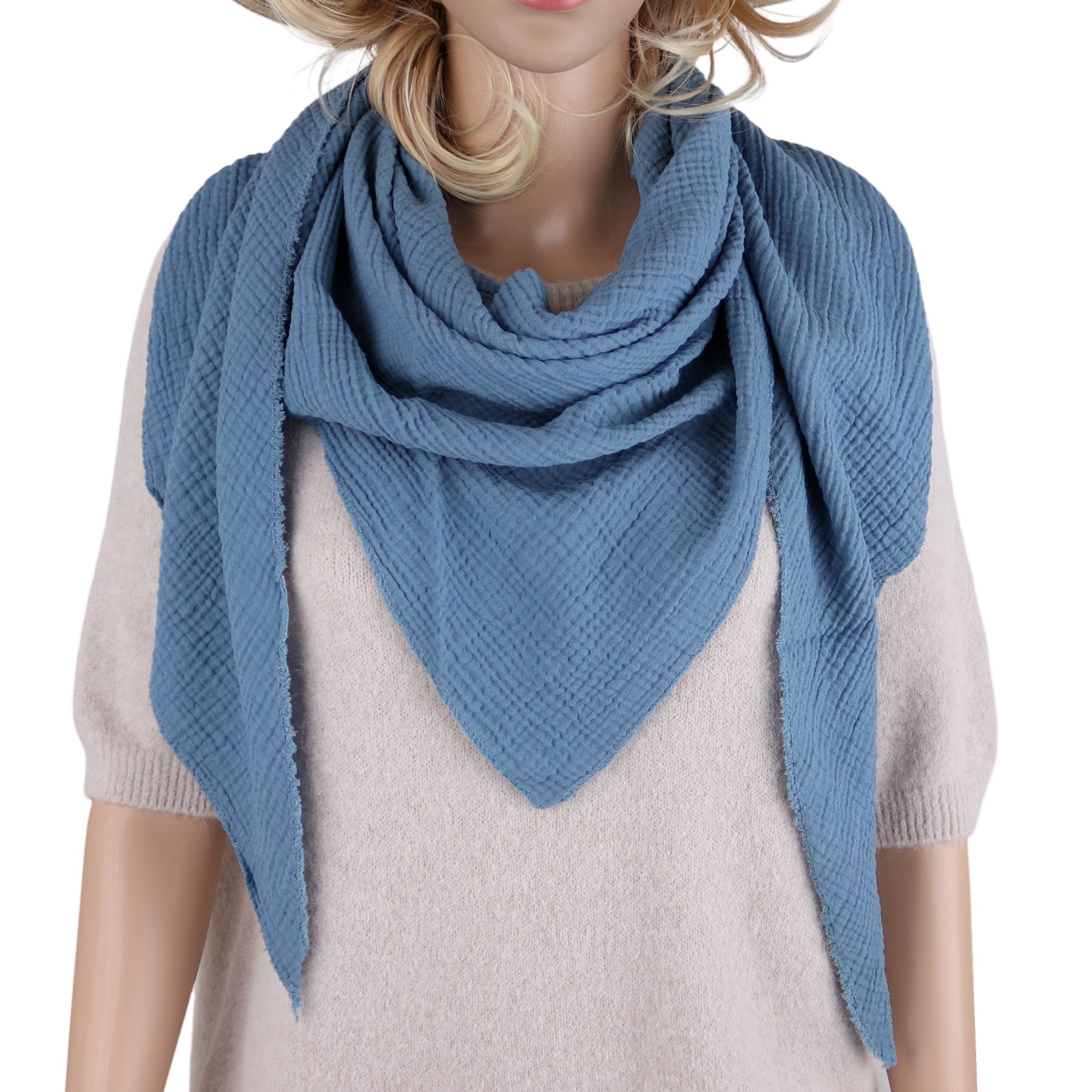 MIRROSI Dreieckstuch Aus Musellin Dreiecksschal ca.190x80 cm, Made in Italy günstig online kaufen