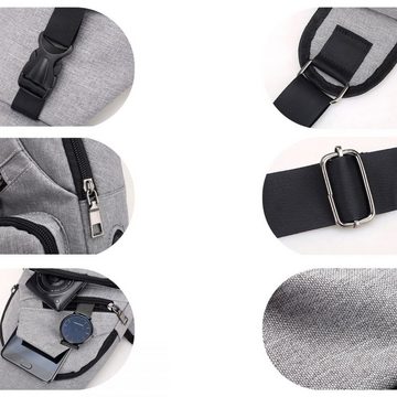Gontence Schultertasche Brusttasche, USB-Ladeanschluss