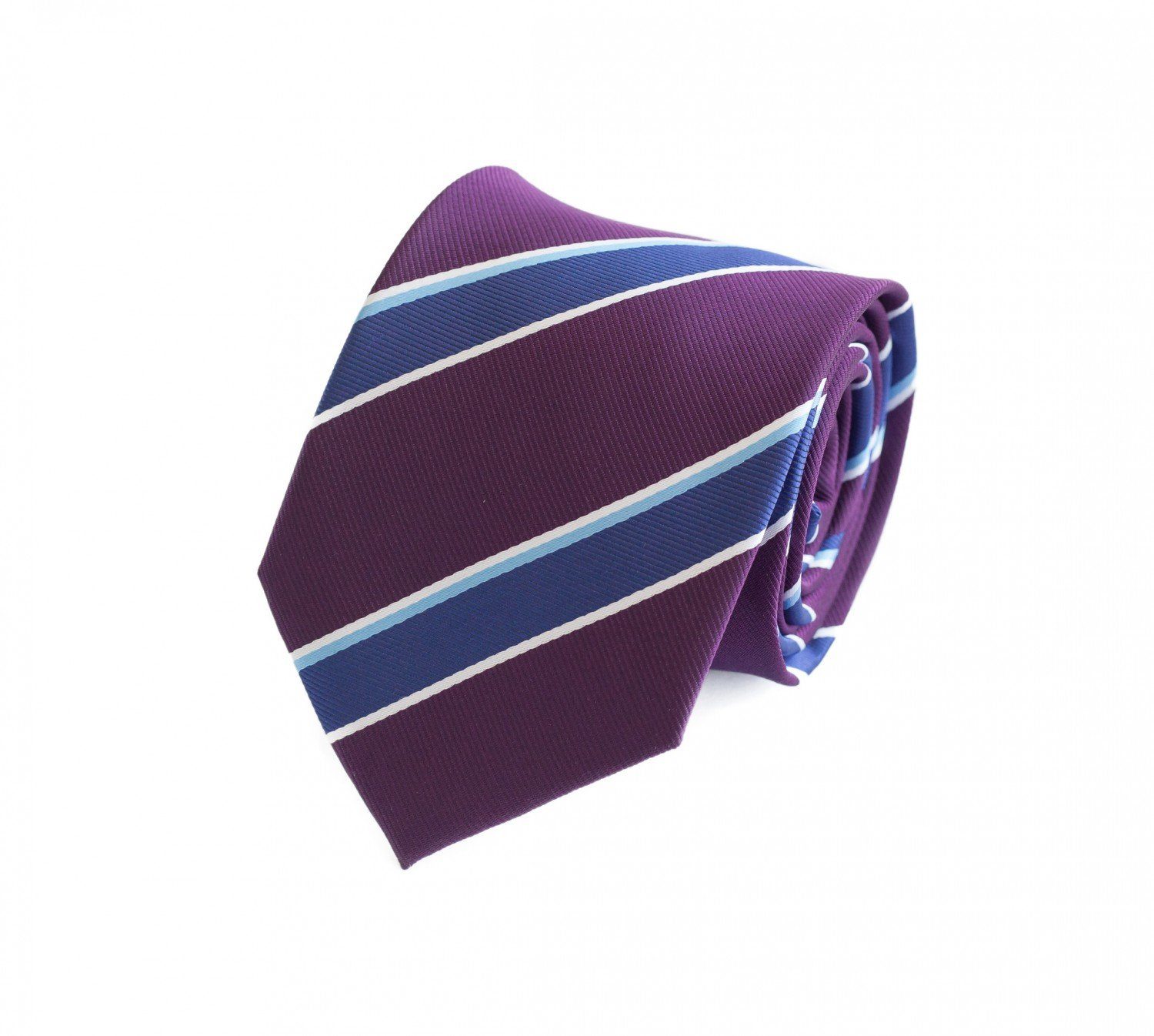 Fabio Farini Schlips Krawatte Breit - Violett/Blau/Weiß in Farbton Breite mit Krawatten Herren (ohne Gestreift) (8cm), 8cm Lila Box