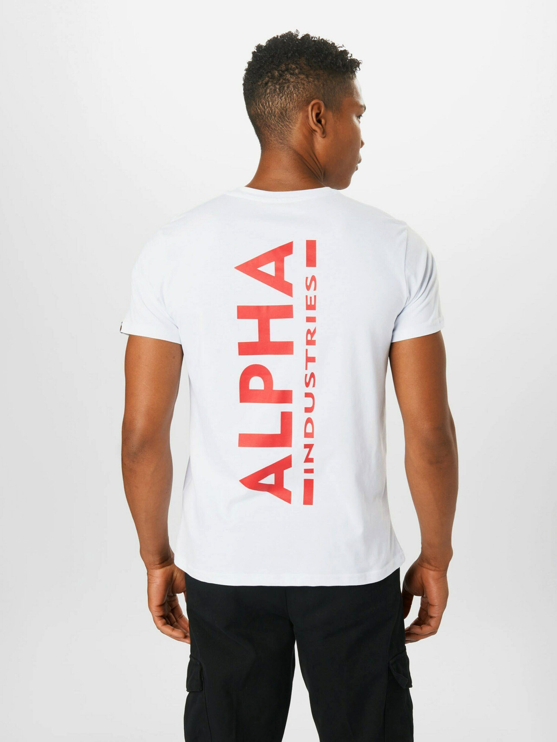Alpha Industries T-Shirt white/red (1-tlg)