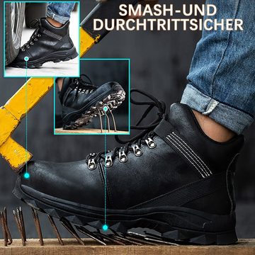 Daisred wasserdicht Arbeitsschuhe Stiefel mit Stahlkappe Sicherheitsschuh