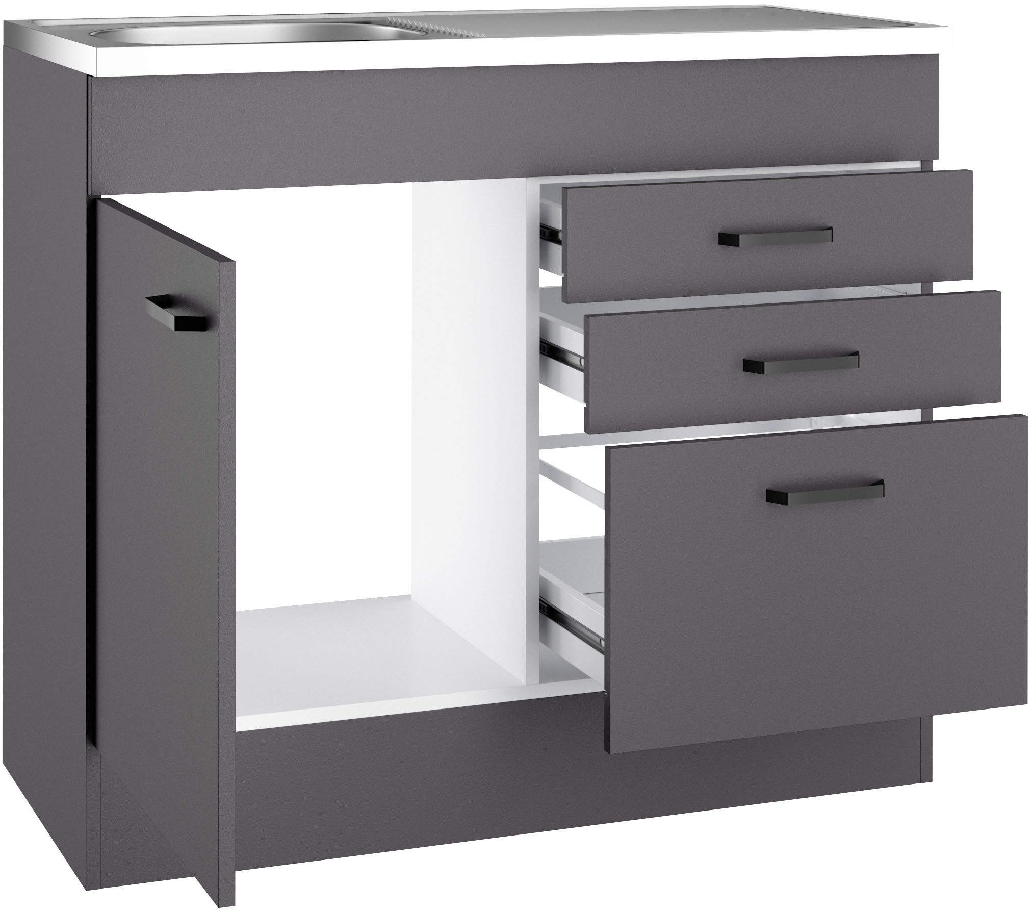 OPTIFIT Spülenschrank OPTImulti Breite 100 cm, Tiefe 50 cm, mit Spülenauflage