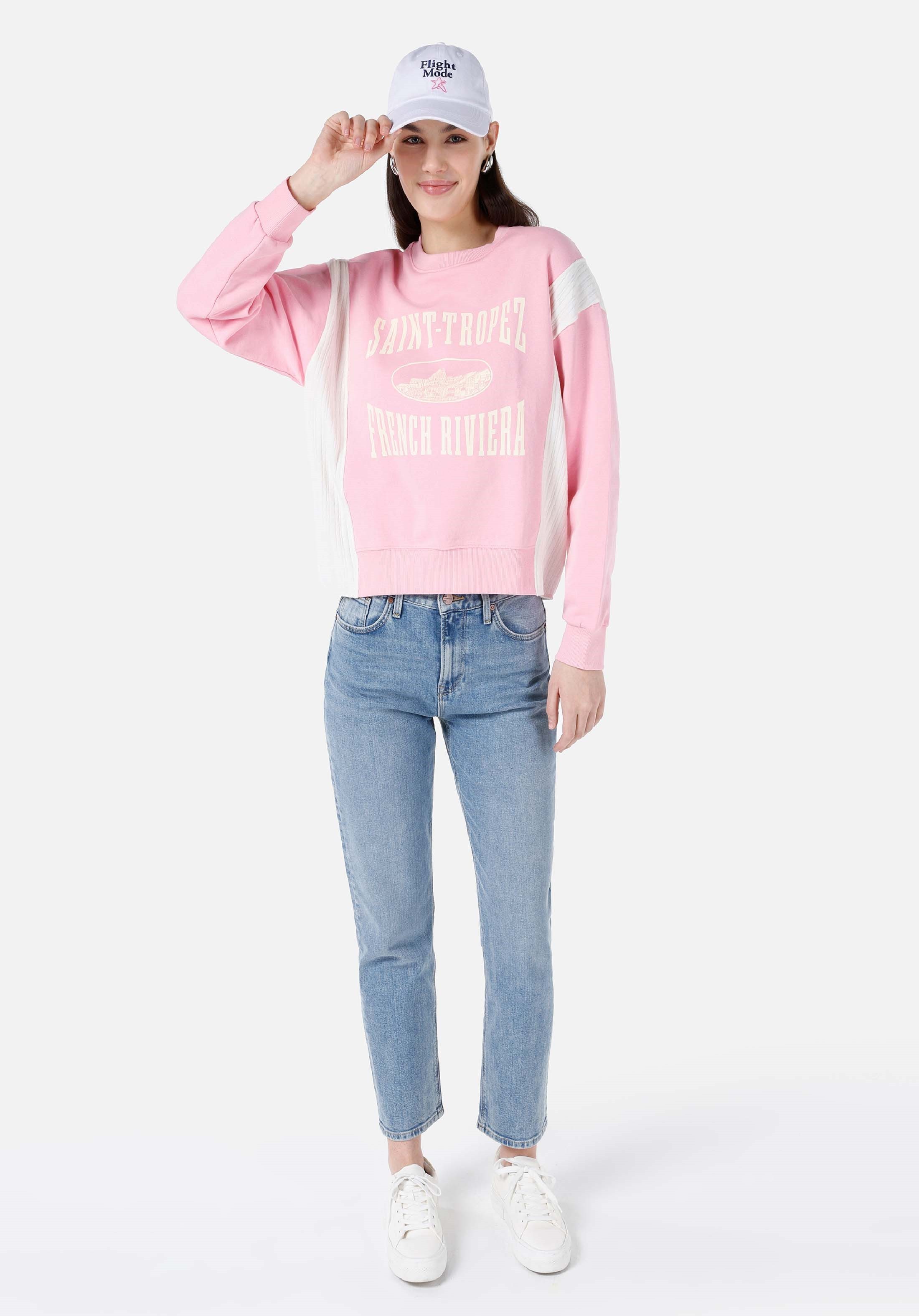 Colins Kapuzenpullover Colins Regular Fit Rundhals-Sweatshirt für Damen mit Print