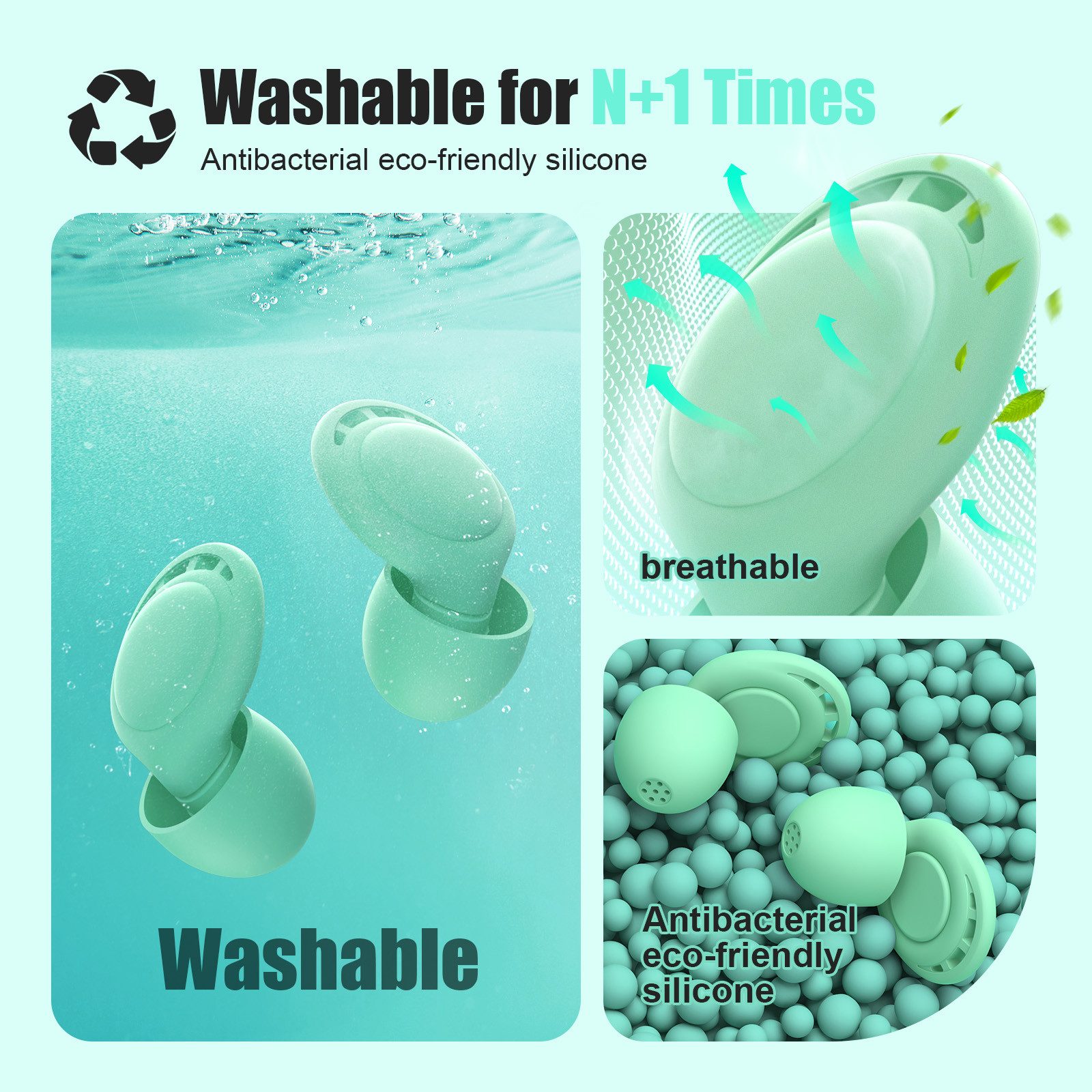 BRAIDOL Gehörschutzstöpsel Gehörschutzstöpsel Silikon Ohrstöpsel zum schlafen, Bequemer Gehörschutz,35dB Noise Cancelling,mit Aufbewahrungsbox