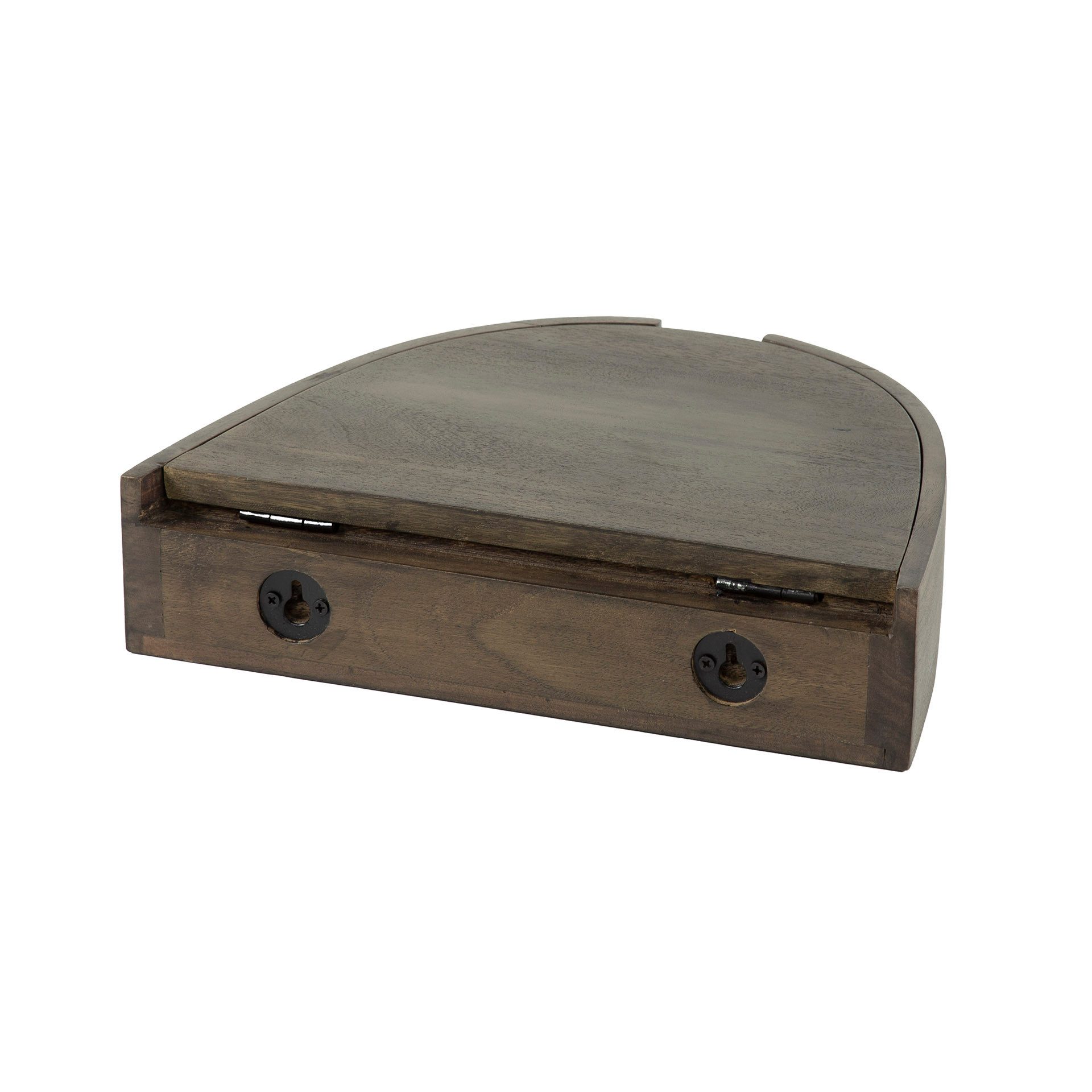 LEVEN Lifestyle Nachttisch 2´er Set braun halbrund mit 1 Schublade Wandmontage schwebend (2´er Set), platzsparend da Wandmontage
