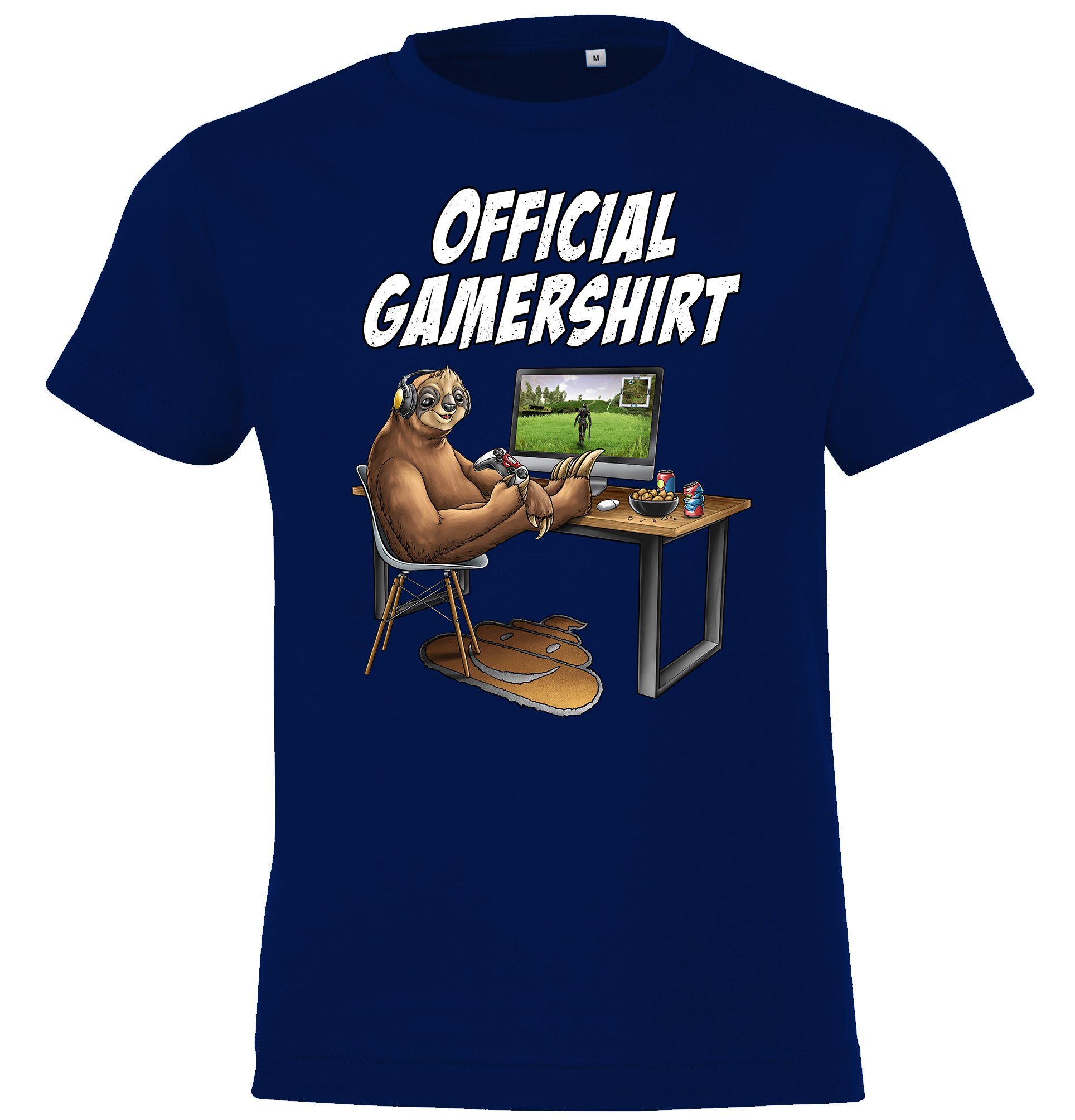 Gaming und Jungen T-Shirt Motiv mit Youth Navyblau Gamershirt Mädchen Designz T-Shirt Official coolem für