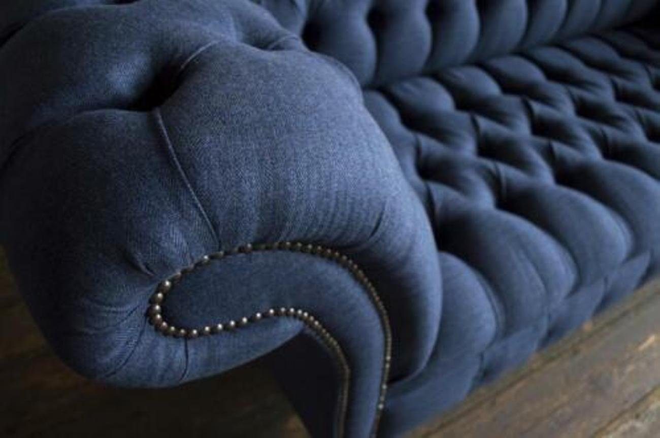 Blau Couch in Sofa Textil, Europe Designer 3-Sitzer Polster Sofas JVmoebel Sitzer 3 Made XXL Couchen