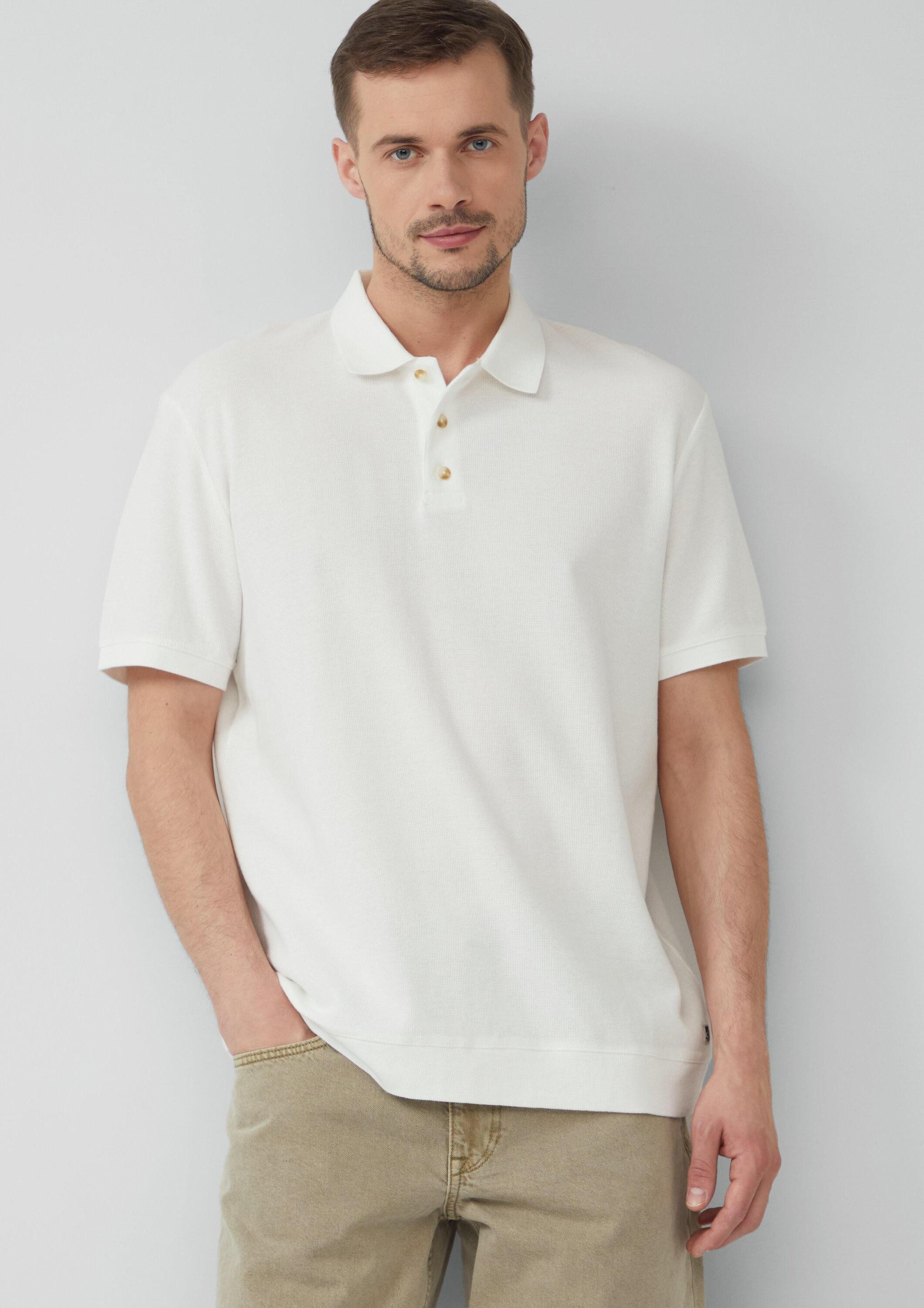 s.Oliver Kurzarmshirt Polo-Shirt Poloshirt aus Waffelpiqué