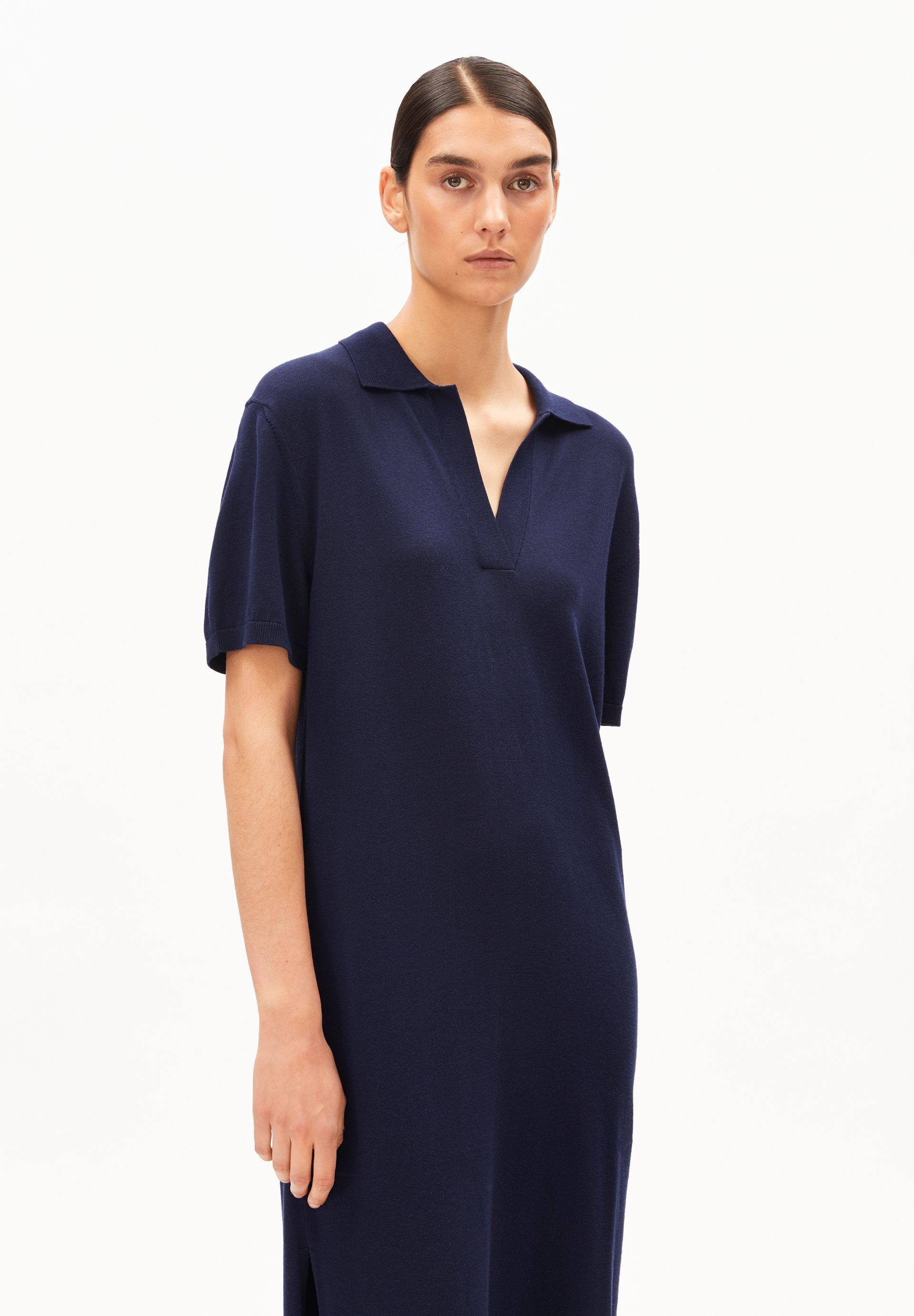 Armedangels Strickkleid FINE POLO Strickkleid aus Bio-Baumwoll Mix Kragen günstig online kaufen