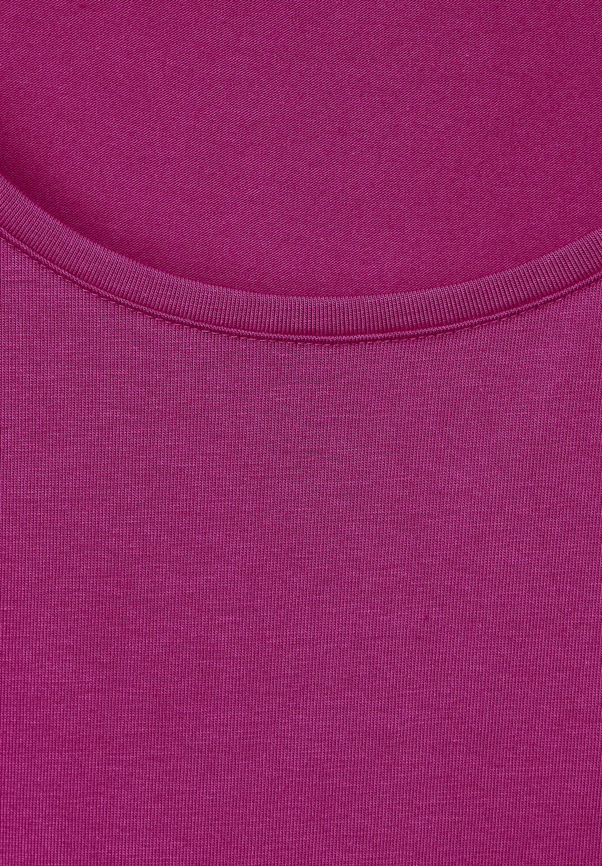 magenta aus pink ONE softem STREET Materialmix Langarmshirt