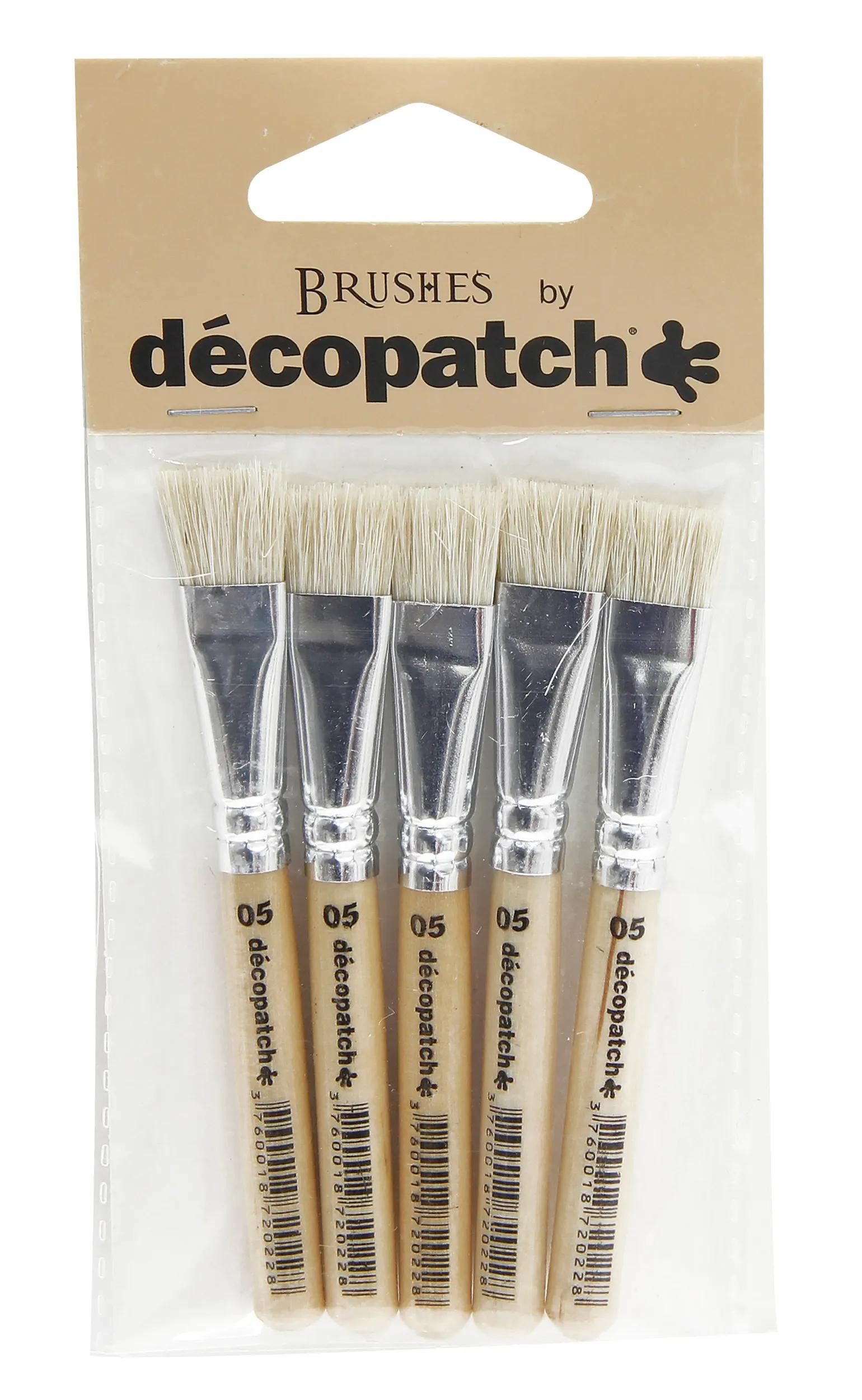 Thumbnail - décopatch Pinsel 24x Packung mit 5 Borstenpinseln Nr. 5 reiner Seide Beige PACKPC05O, DECO-Liquides