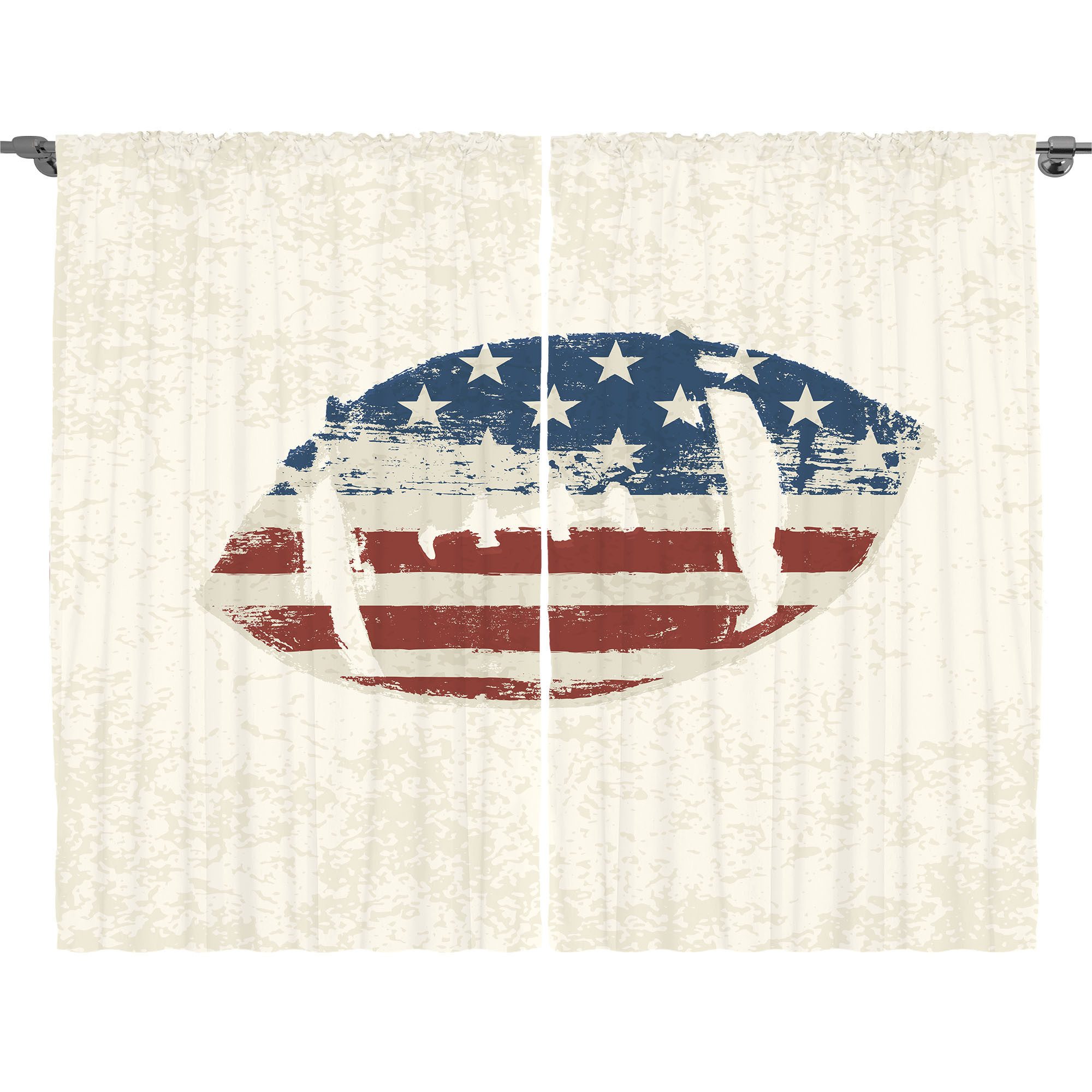 Abakuhaus Gardine Schlafzimmer Kräuselband Vorhang mit Schlaufen und Haken, Jahrgang American Flag Football