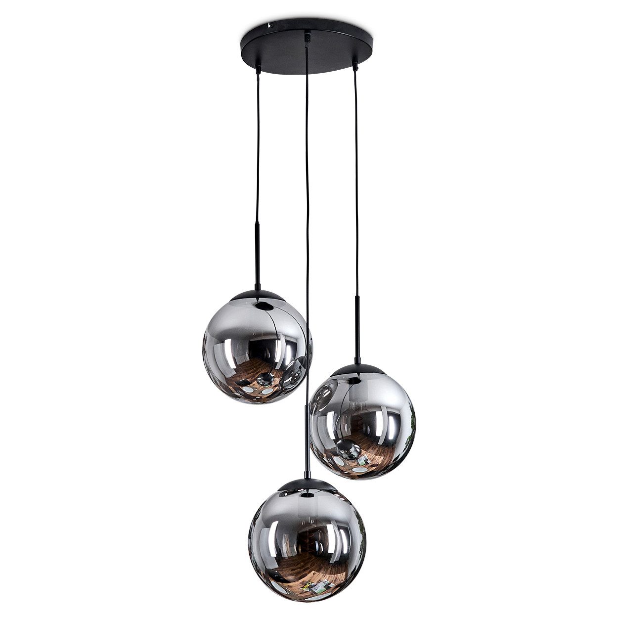 hofstein Hängeleuchte moderne Esszimmer Hängelampe aus Metall/Glas in Schwa günstig online kaufen