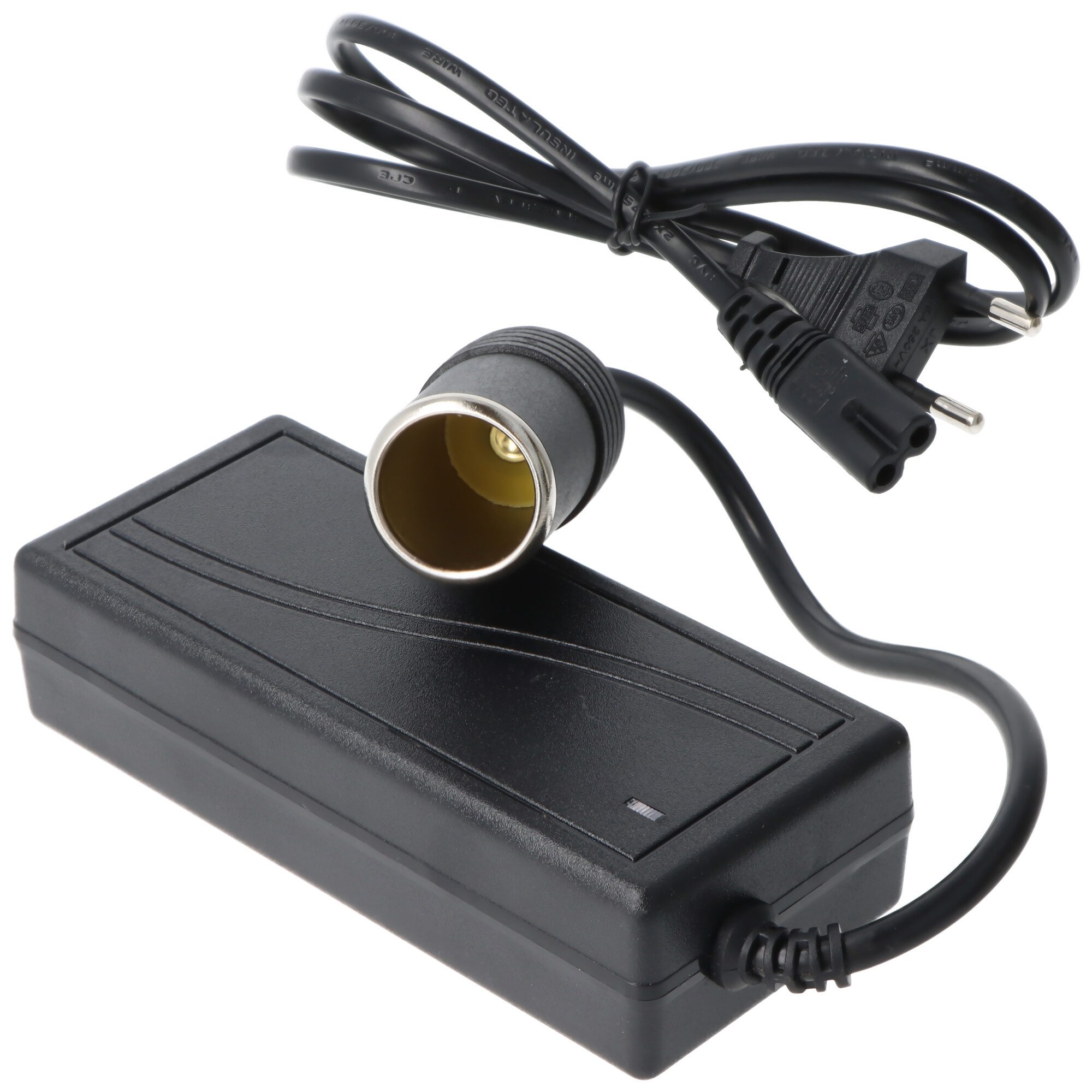 AccuCell Spannungswandler passend für 12 Volt Kühlboxen, 100-240V AC auf 12V D USB-Ladegerät