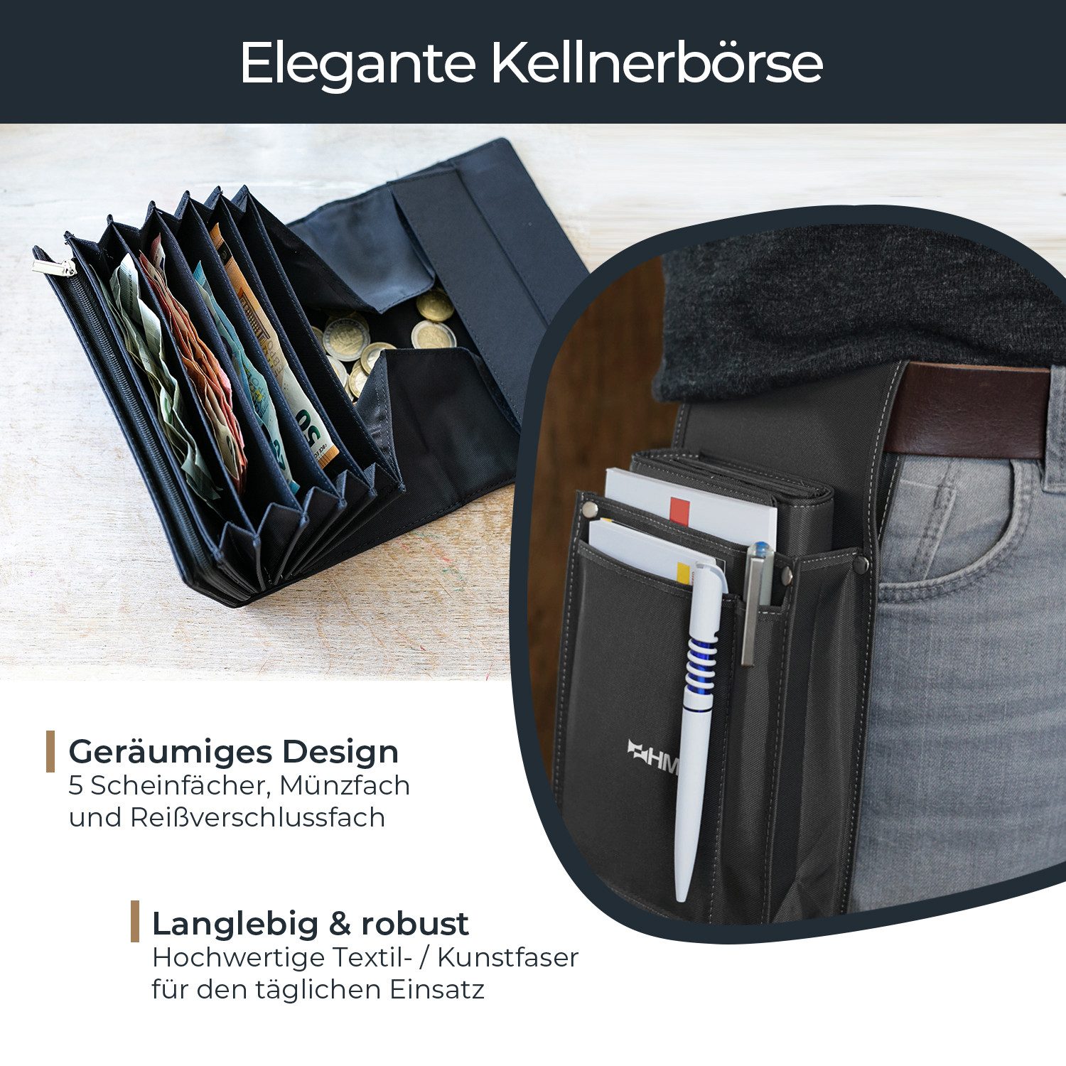 HMF Kellnerbörse Kellner Geldbörse, Kellnerportemonnaie, mit Magnetverschlu günstig online kaufen