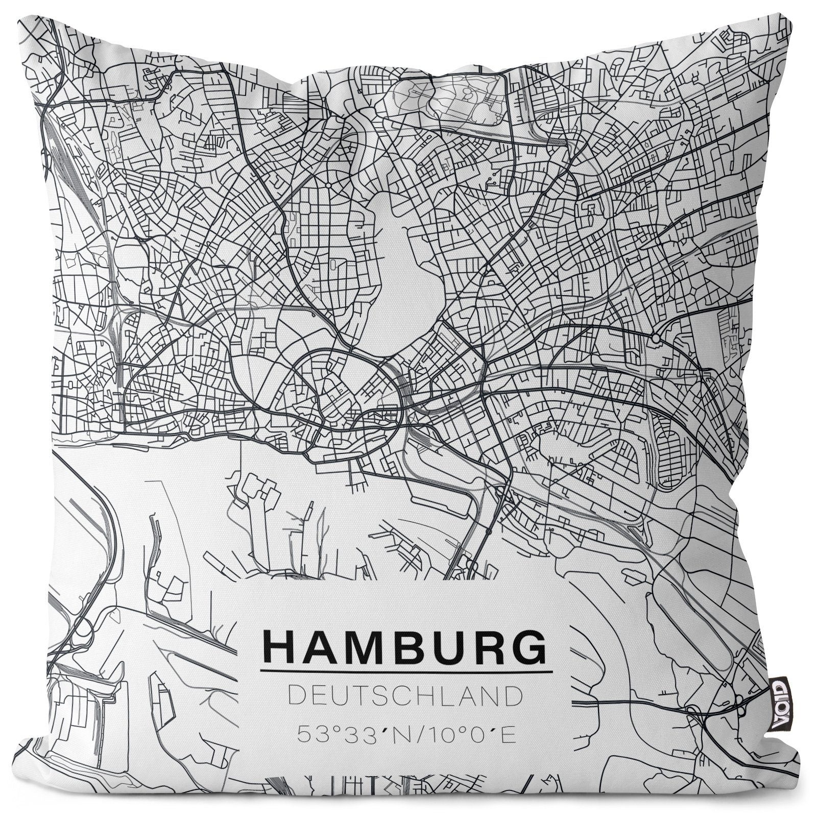Kissenbezug, VOID (1 Stück), Hamburg Deutschland Reeperbahn Stadtkarte Stadtplan Landkarte | Kissenbezüge