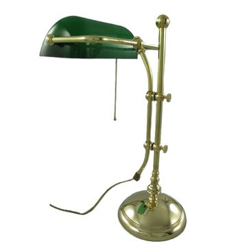 Linoows Tischleuchte Retro Bankerlampe, Schreibtischlampe, Büro Leuchte, ohne Leuchtmittel, Leuchtmittel abhängig, schwere Messing Tisch Lampe