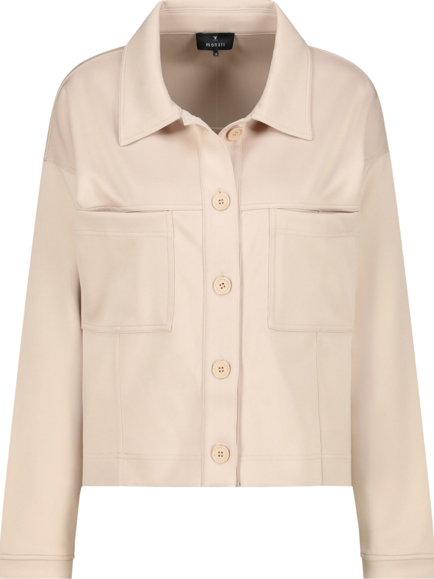 Monari Jackenblazer natur,Casual,Polyester,Unifarben,Hemdblusenkragen,Lang,Regular Fit