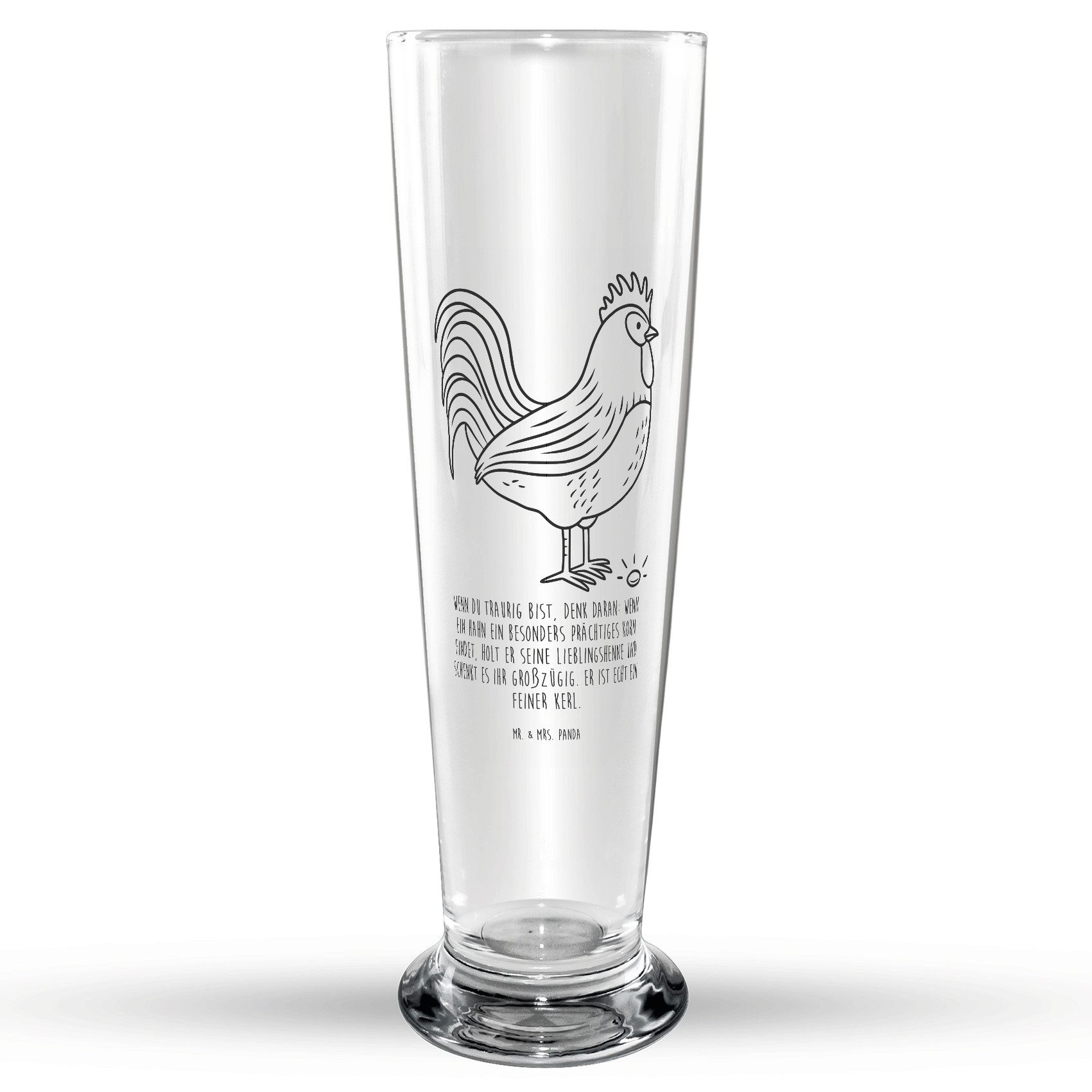 Mr. & Mrs. Panda Bierglas Hahn Korn, Trinkglas, Transparent, Bier Glas, Bierbecher, Bierglas, B, Premium Glas, Bierglas Bierbecher Glasbierglas