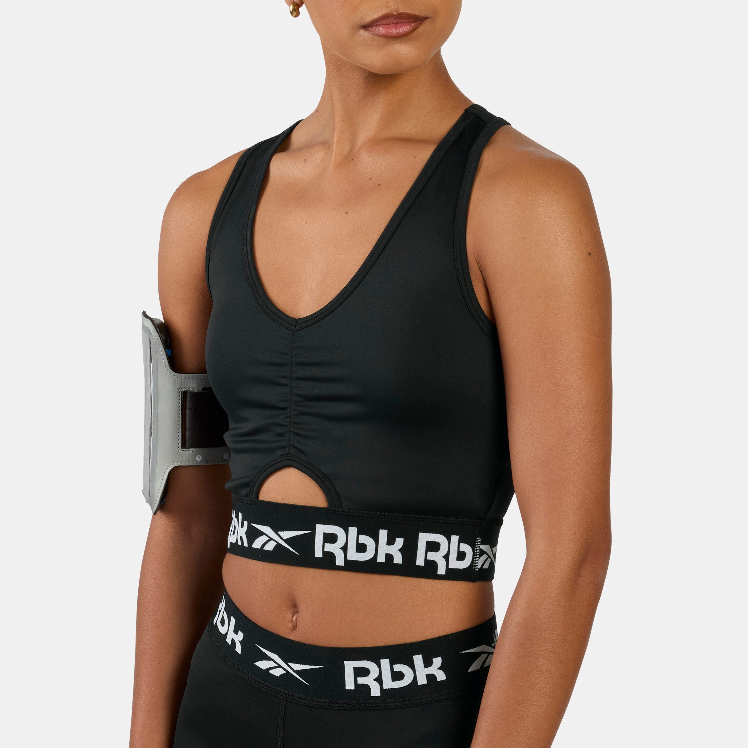 Reebok Sport-BH ID TRAIN RUCHED BRA für Fitness, aus Polyester und Elasthan