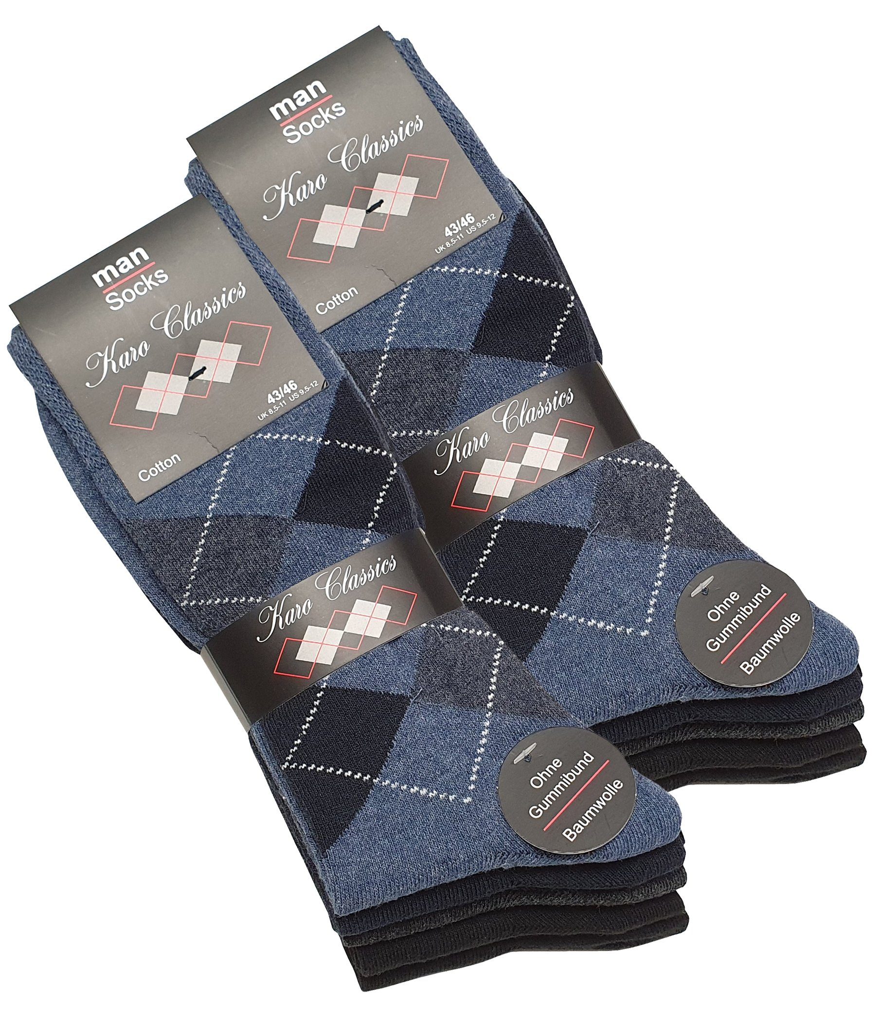 Cotton Prime® Socken Karo Classics (10-Paar)