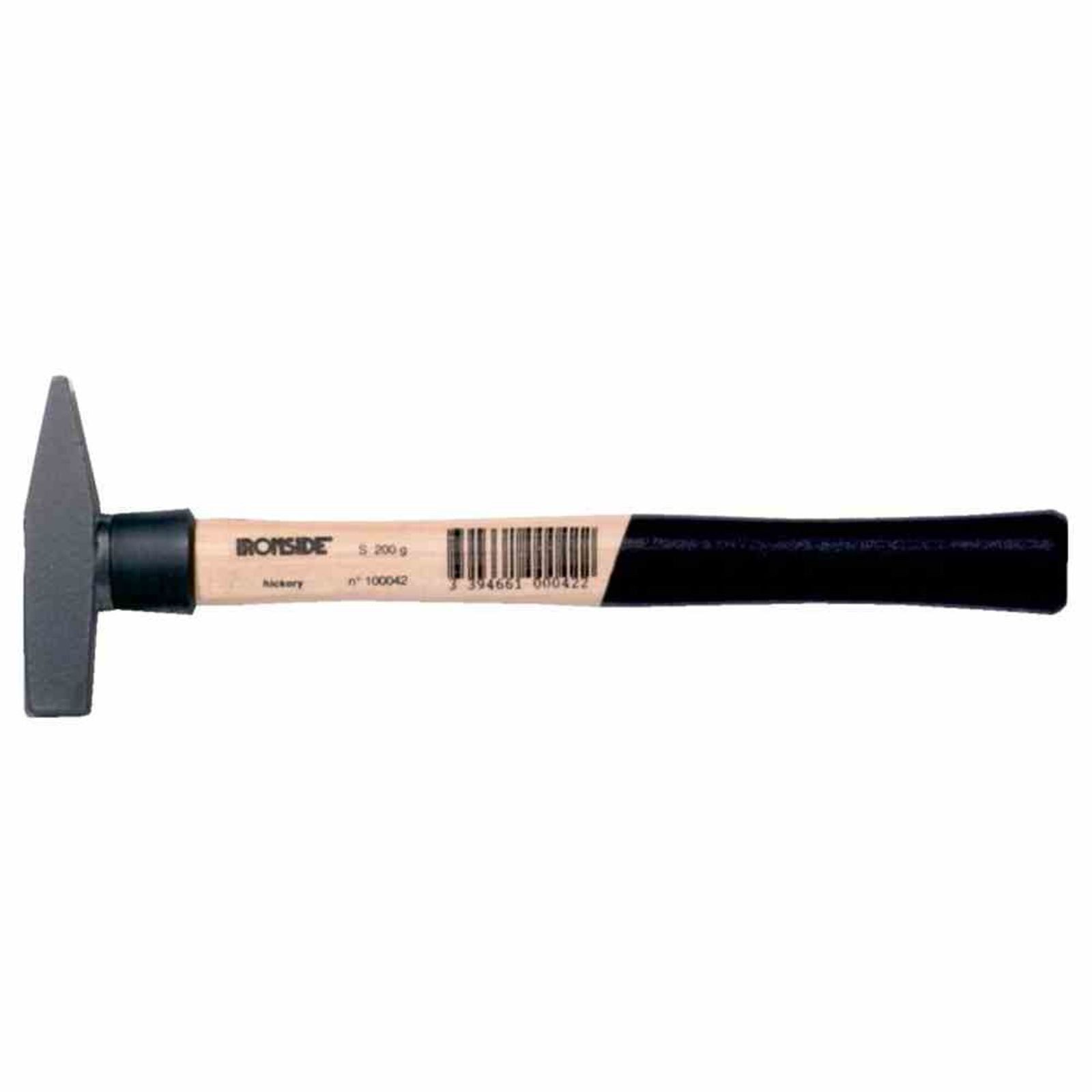 IRONSIDE Hammer Schlosserhammer 500 g mit Stielschutz und Hickory Stiel