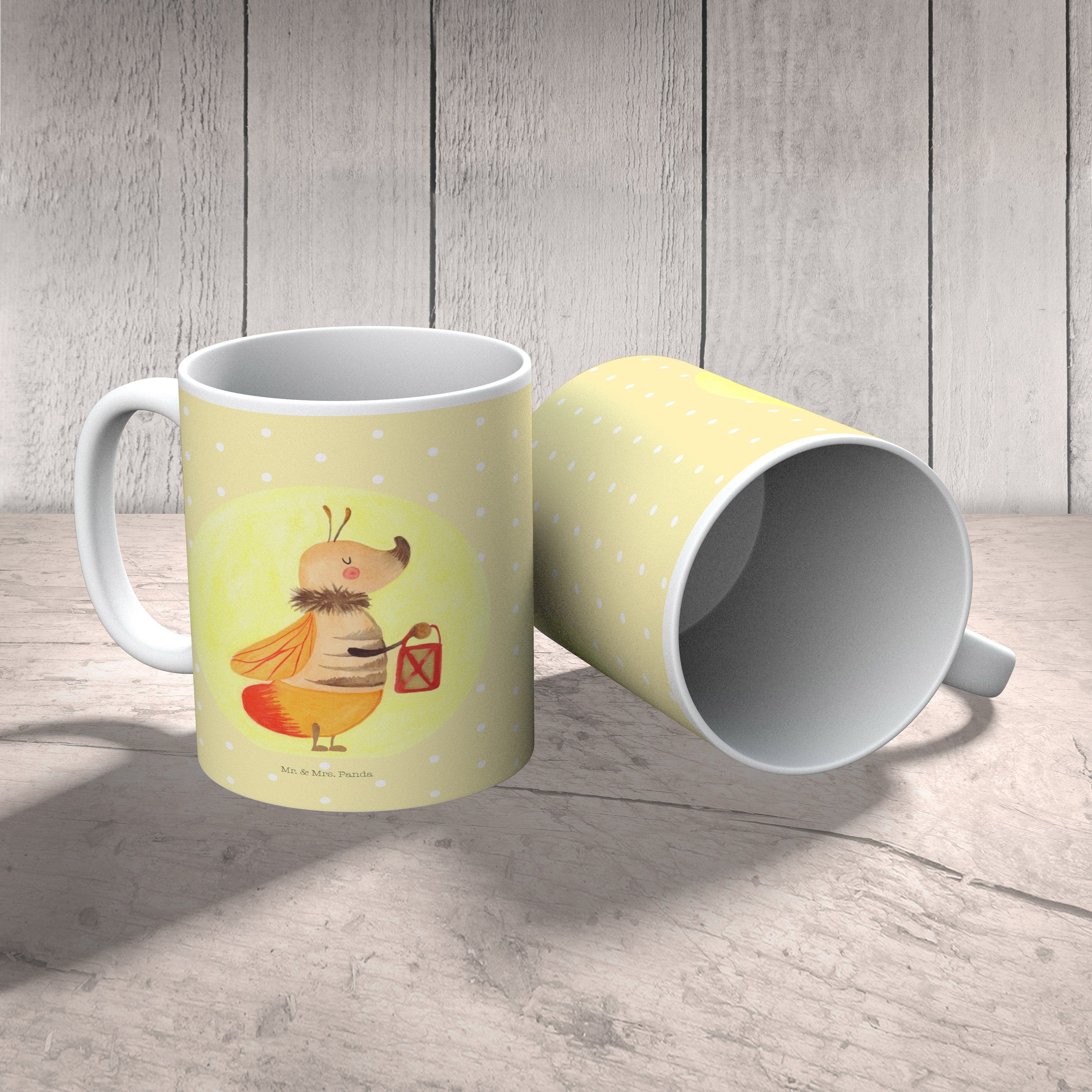 Mr. & Glühwürmchen Pastell - Mrs. Kinderbecher Panda Geschenk, Kunststoff Gelb Kunststoffgeschirr, - Verlobung
