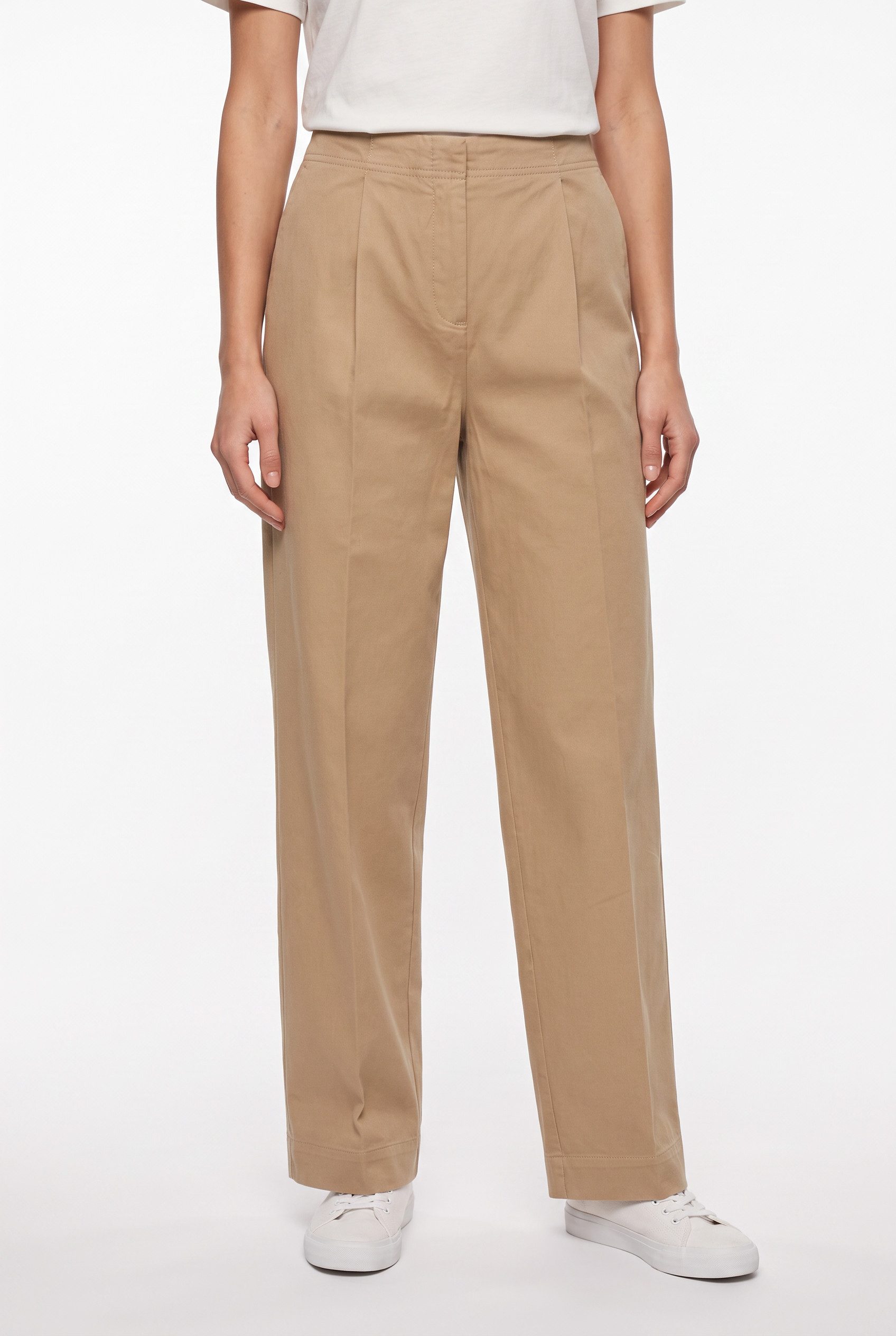 BOSS ORANGE Chinohose Taquina Premium Damenmode im Loose Barrel Fit