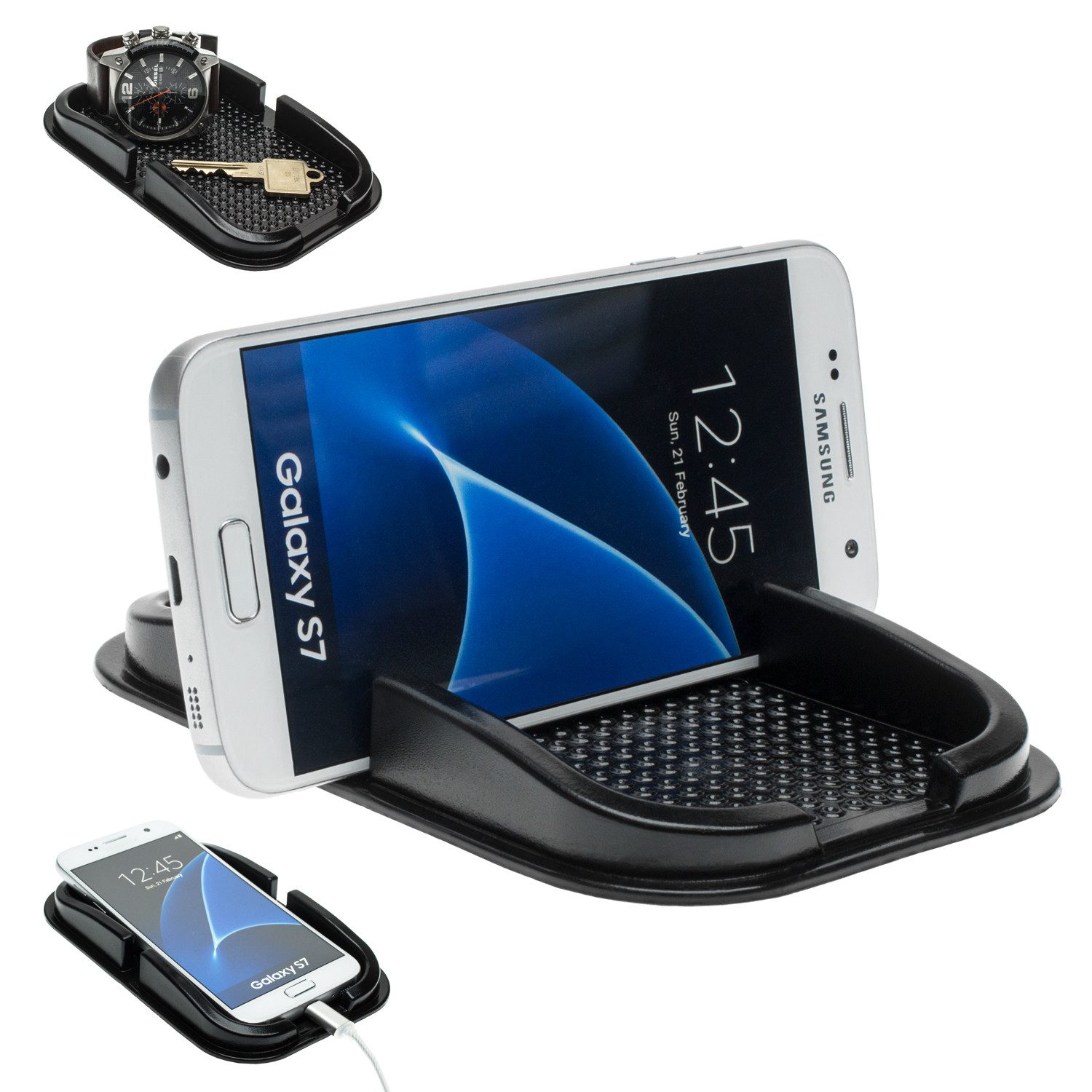 Mobilefox Smartphone-Halterung Anti-Rutsch-Matte Haft Gel Slip-Pad Auto KFZ Handy Smartphone Navi – Bild 2 von 5