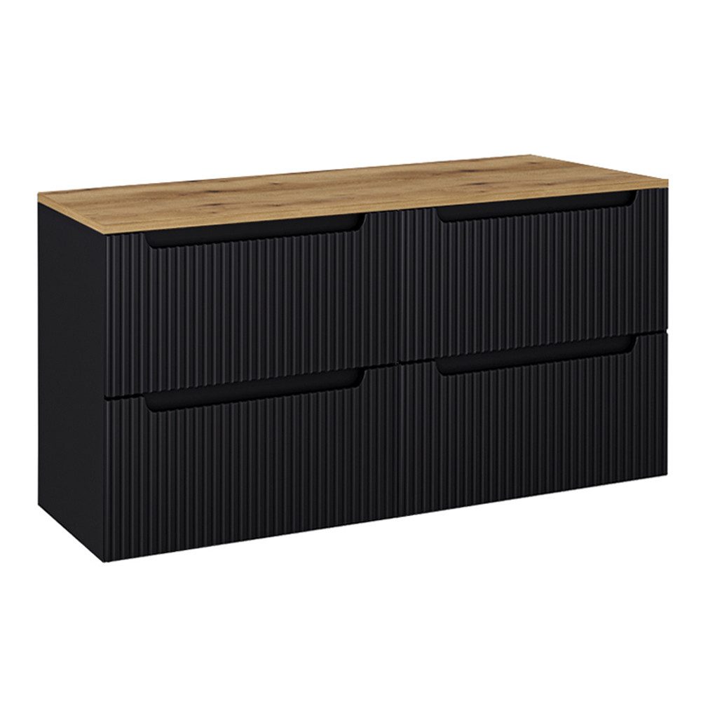 Lomadox Waschbeckenschrank NEWPORT-56-BLACK 120cm, in schwarz günstig online kaufen