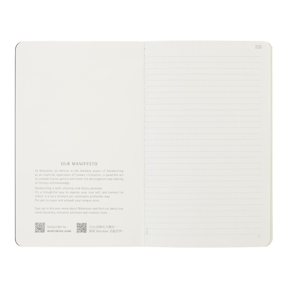 MOLESKINE Notizheft Smart Cahier Notizhefte 2er-Set / Schwarz / Large / Liniert