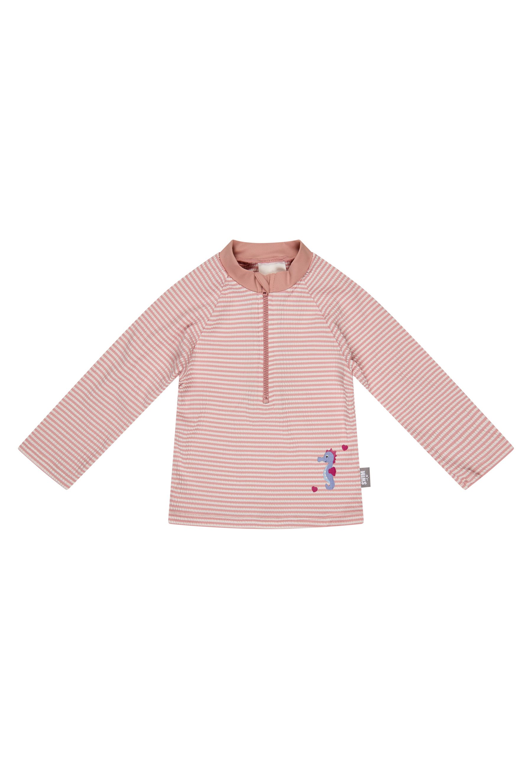 Sterntaler® Schwimmanzug 50+ Badeshirt langarm Seepferdchen (1-St) Badeshirt langarm Seersucker mit Seepferd, Reißverschluss & Stehkragen