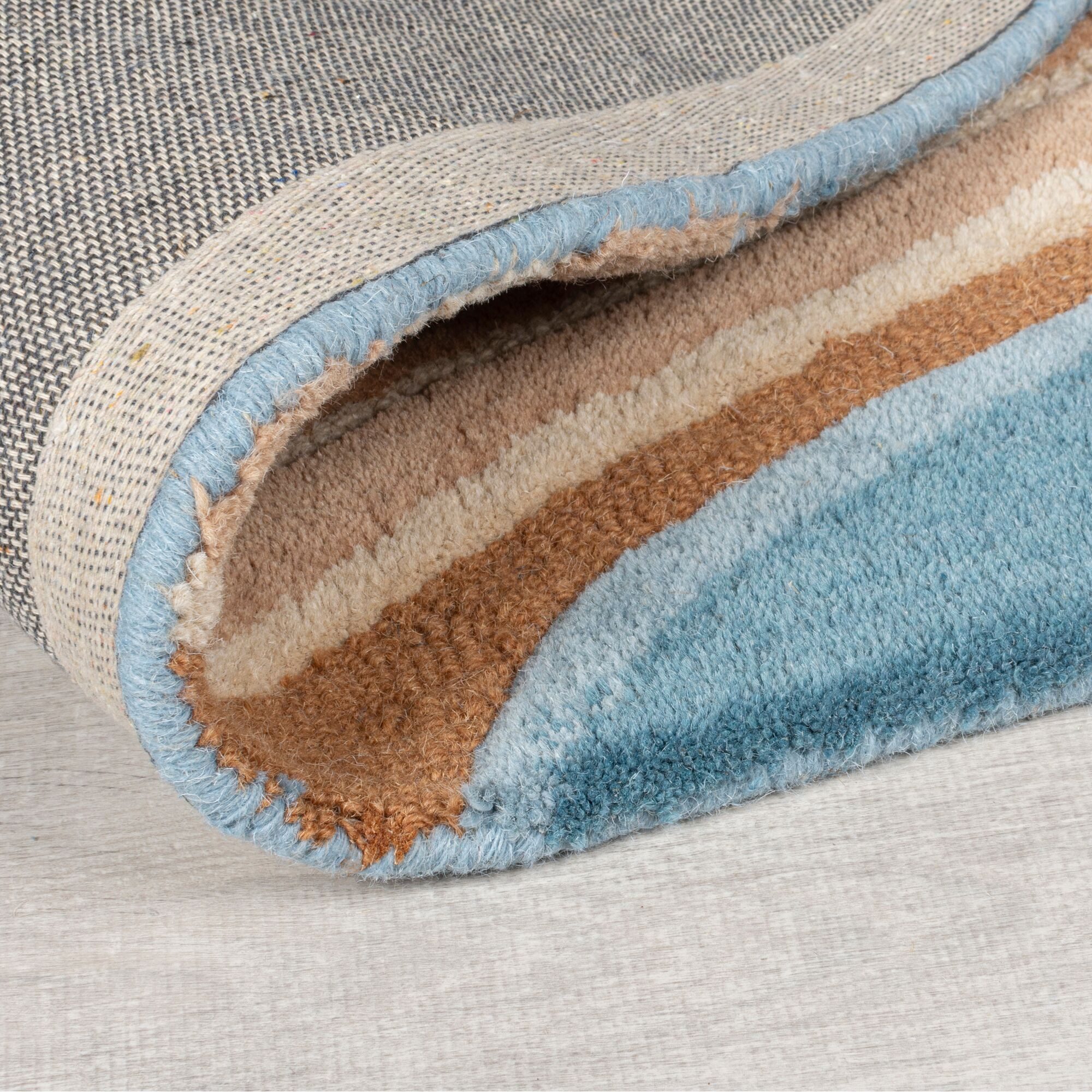 FLAIR RUGS Wollteppich Abstract Flow handgetuftet, rechteckig, Höhe: 10 mm, Wolle, Teppich, Wohnzimmer, Schlafzimmer, Esszimmer