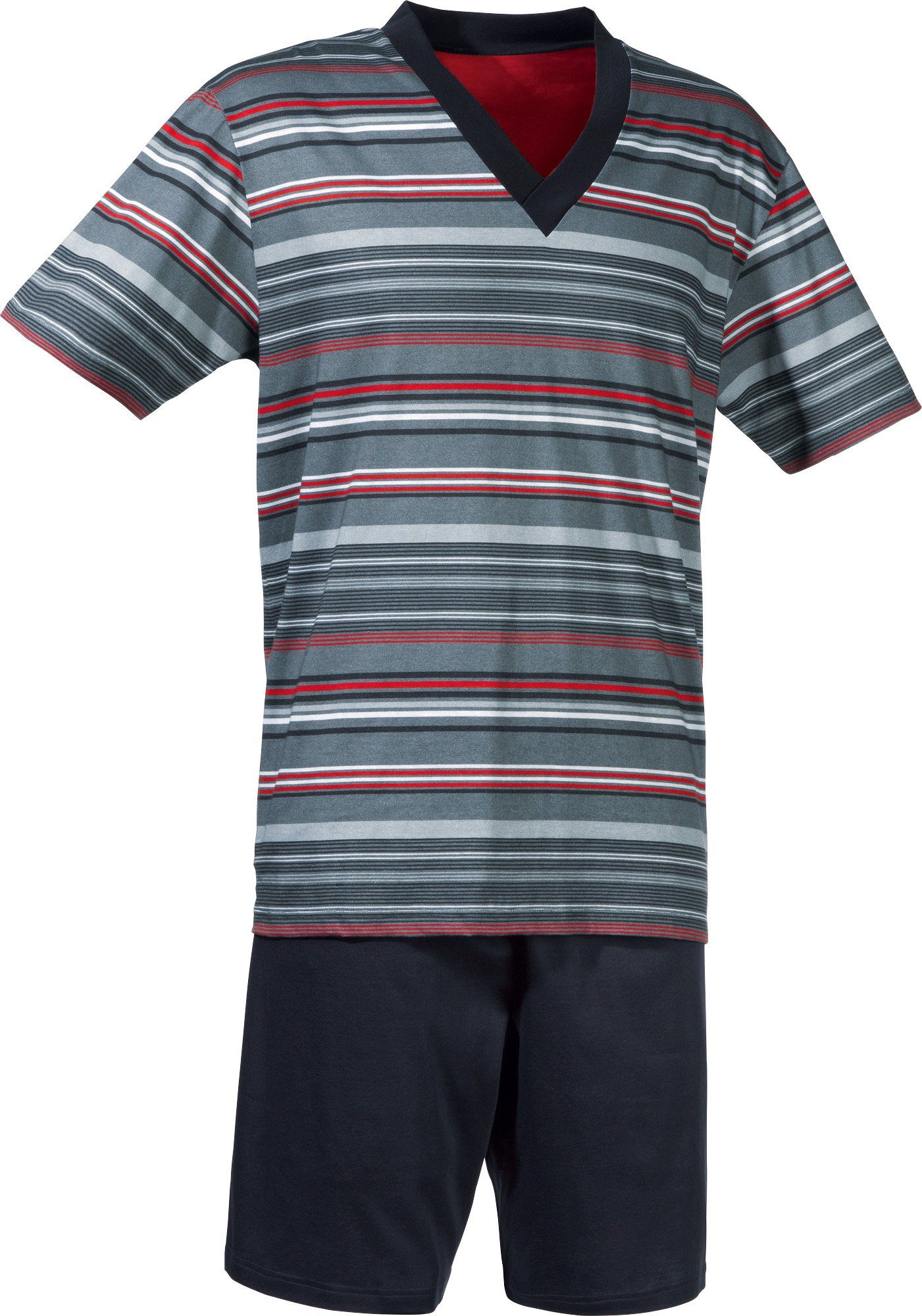 Erwin Müller Pyjama Herren-Shorty Single-Jersey Streifen günstig online kaufen