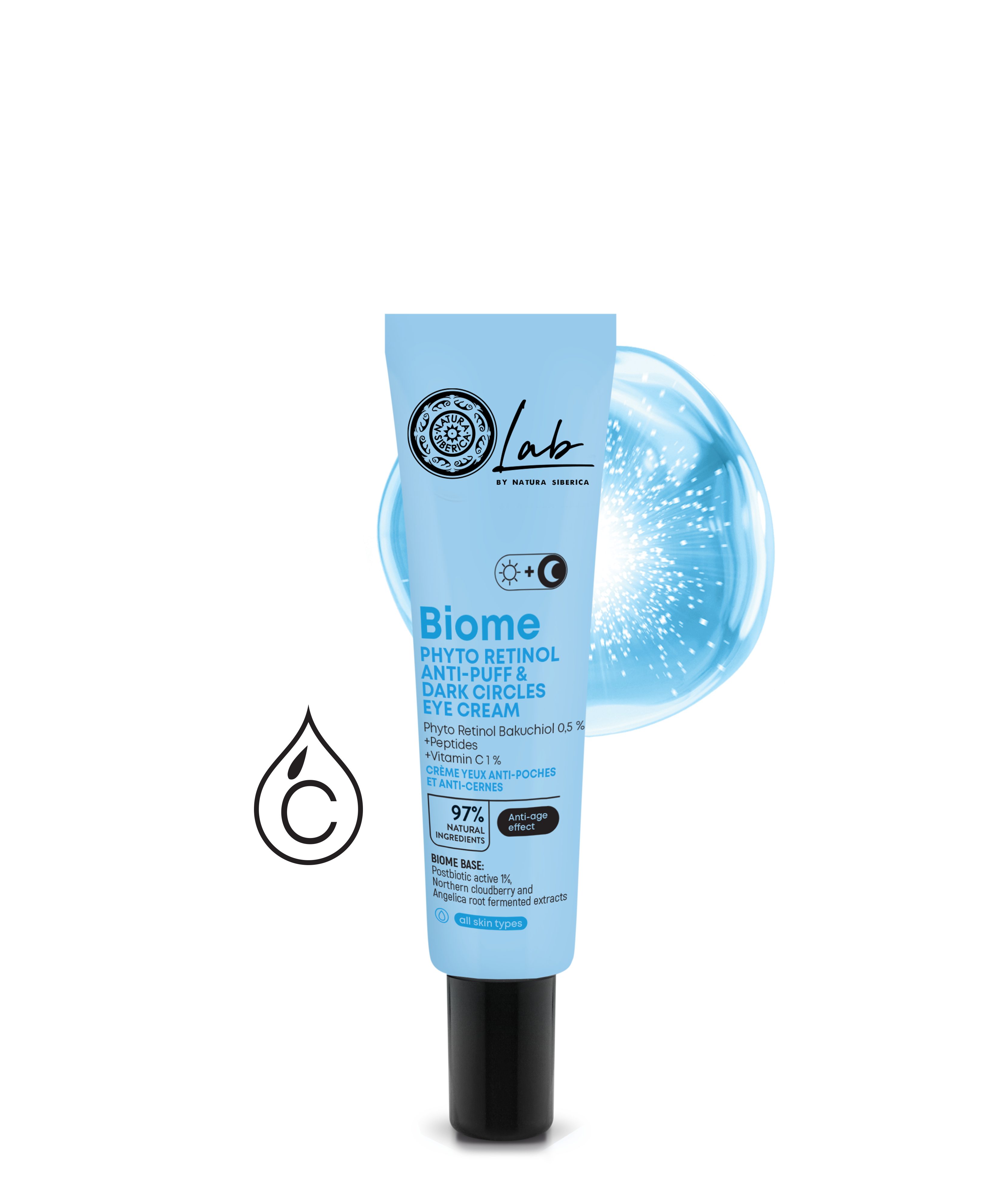 Natura Siberica Augencreme Lab Biome Phyto Retinol Anti-Puff & Dark Circles Eye Cream