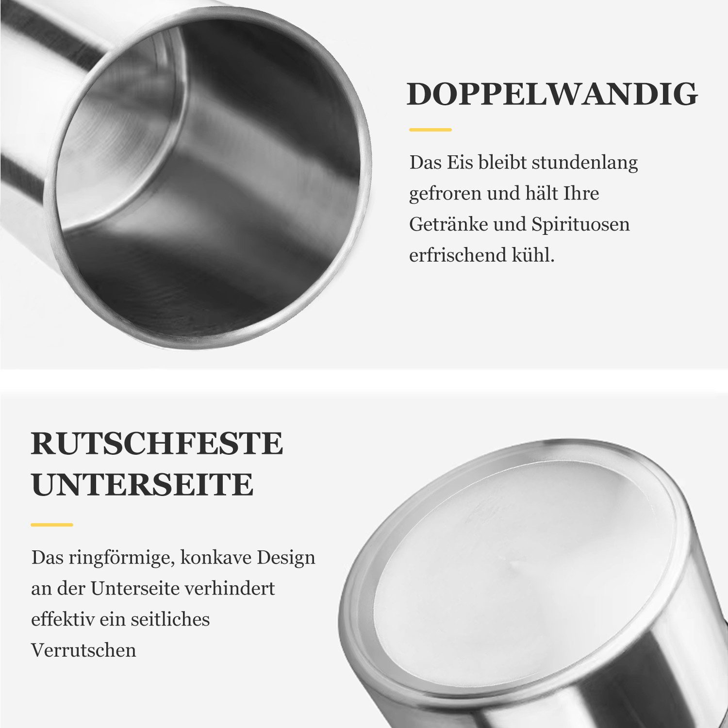 Refined Living Eiseimer 3L Eiskübel mit deckel, Sieb und Eiszange Doppelwandiger Isolierter, Eisbehälter für Eiswürfel Eiswürfel-Eimer für Bar Party Hause