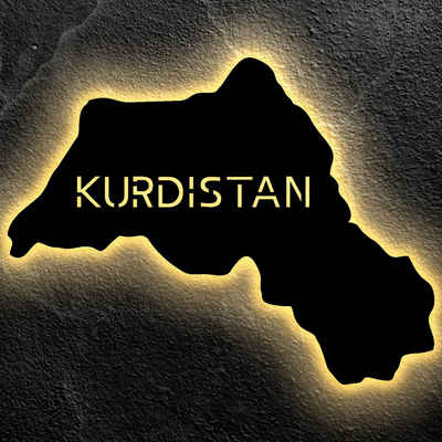 LEON FOLIEN LED Nachtlicht Kurdistan Led Geschenk باشووری کوردستان - Irak in Schwarz #5