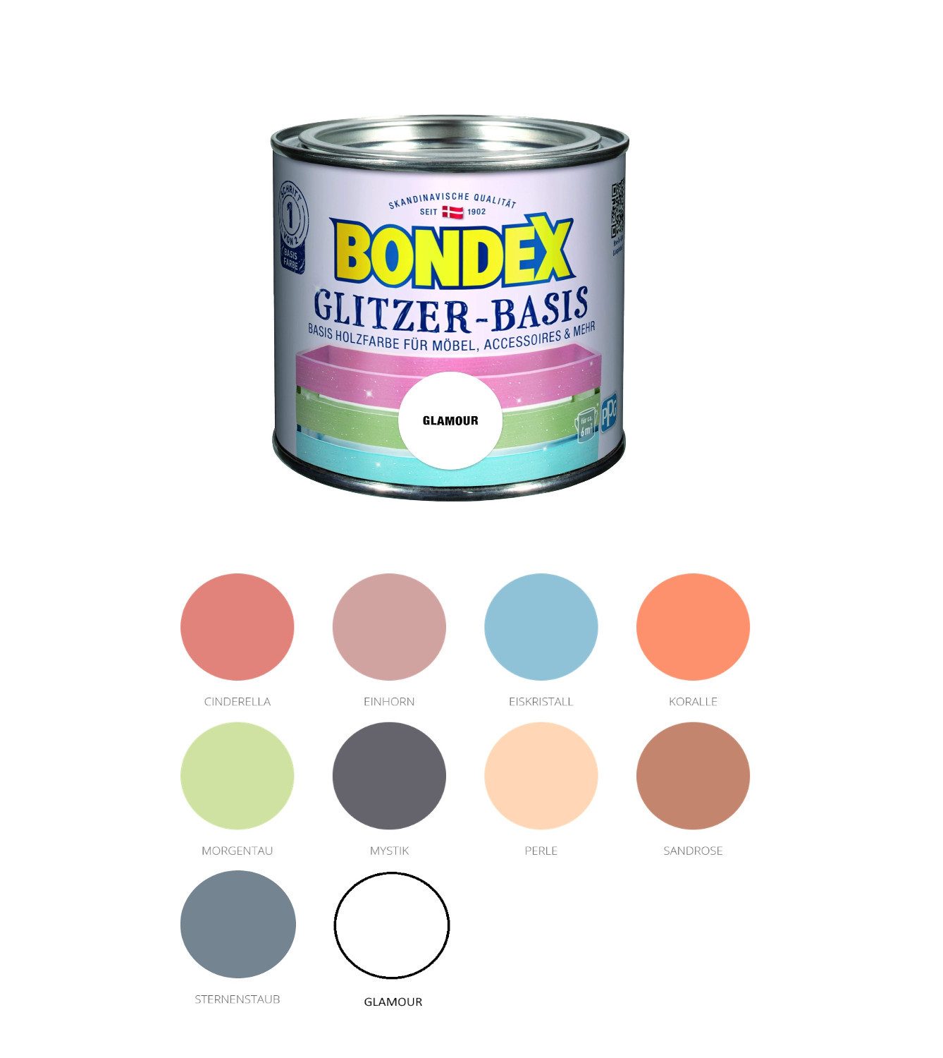 Bondex Holzlack Glitzer-Basis Holzfarbe für Möbel Accessoires 500 ml